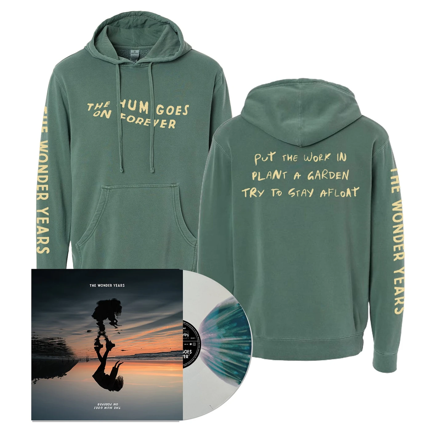 The Wonder Years The Hum Goes On Forever LP (Blue Butterfly Variant) + Hoodie Bundle