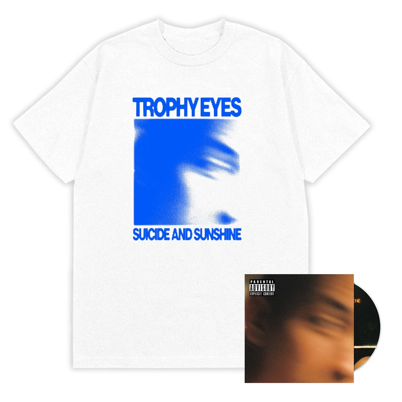 Trophy Eyes Suicide and Sunshine CD + T-Shirt (Faded Black or White)