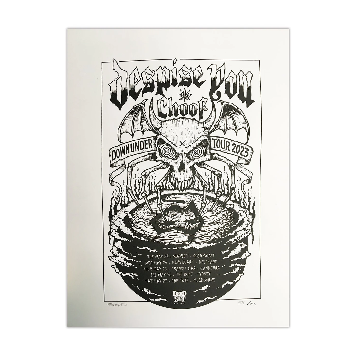 Despise You AUS Tour Poster (Screen Printed - A2)