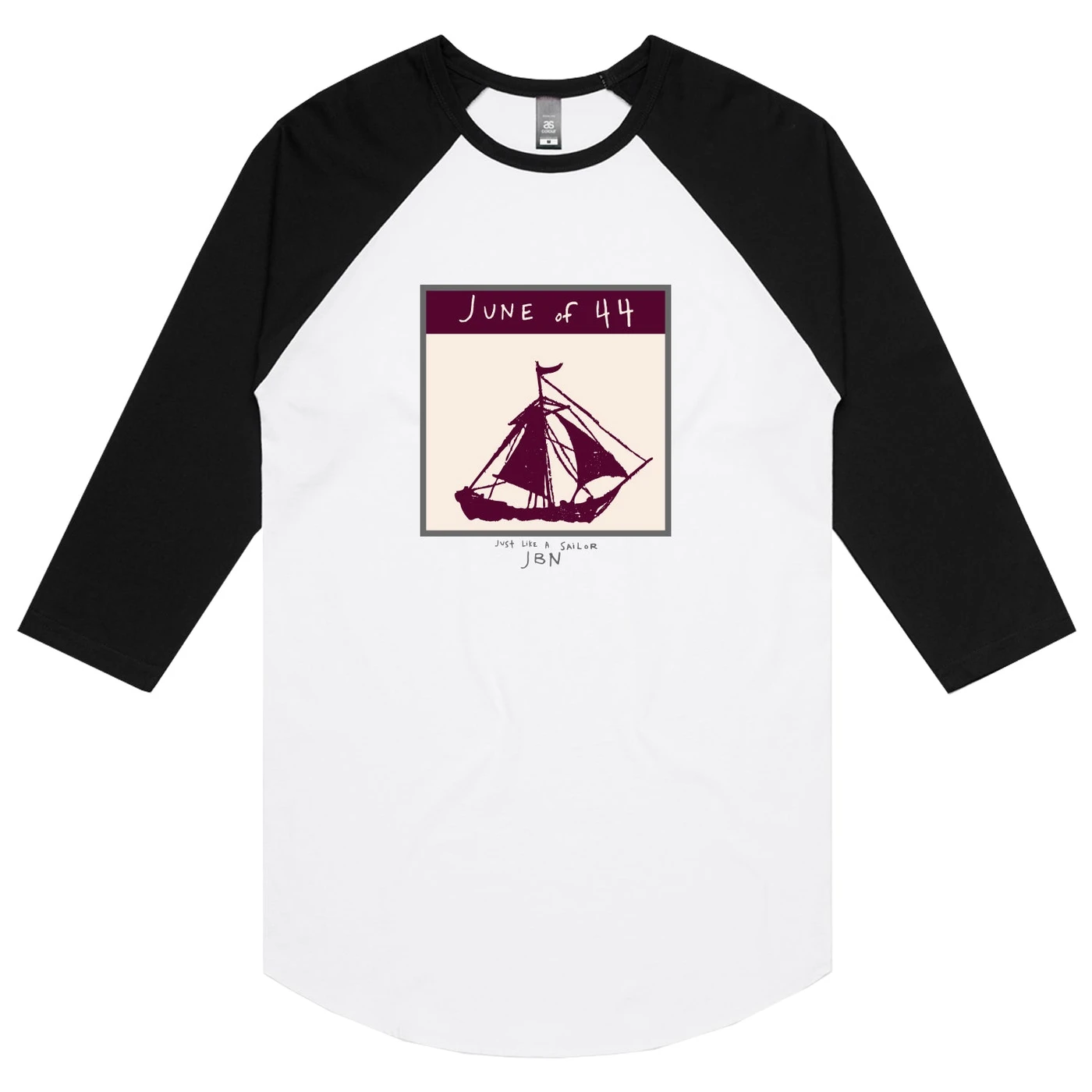 JUNE OF 44 Just Like A Sailor Raglan (Black/White)
