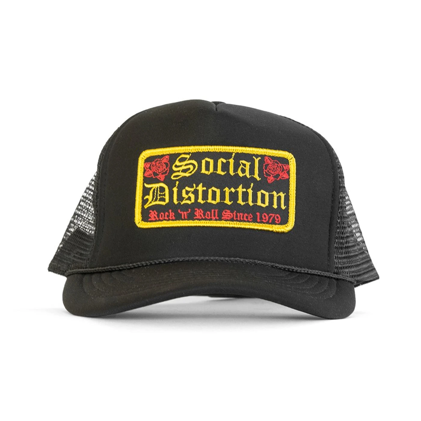Social Distortion Rock N Roll Patch Trucker Hat (Black)