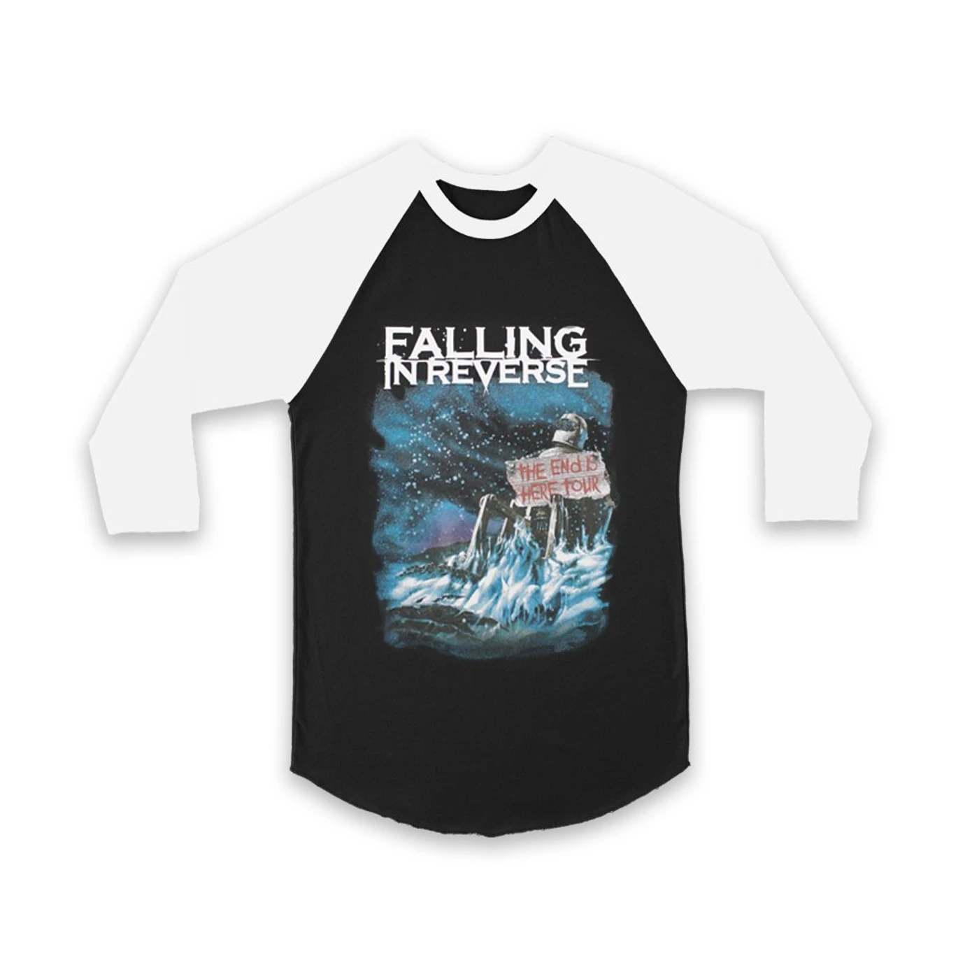 Falling In Reverse End Is Near Raglan (Black/White)
