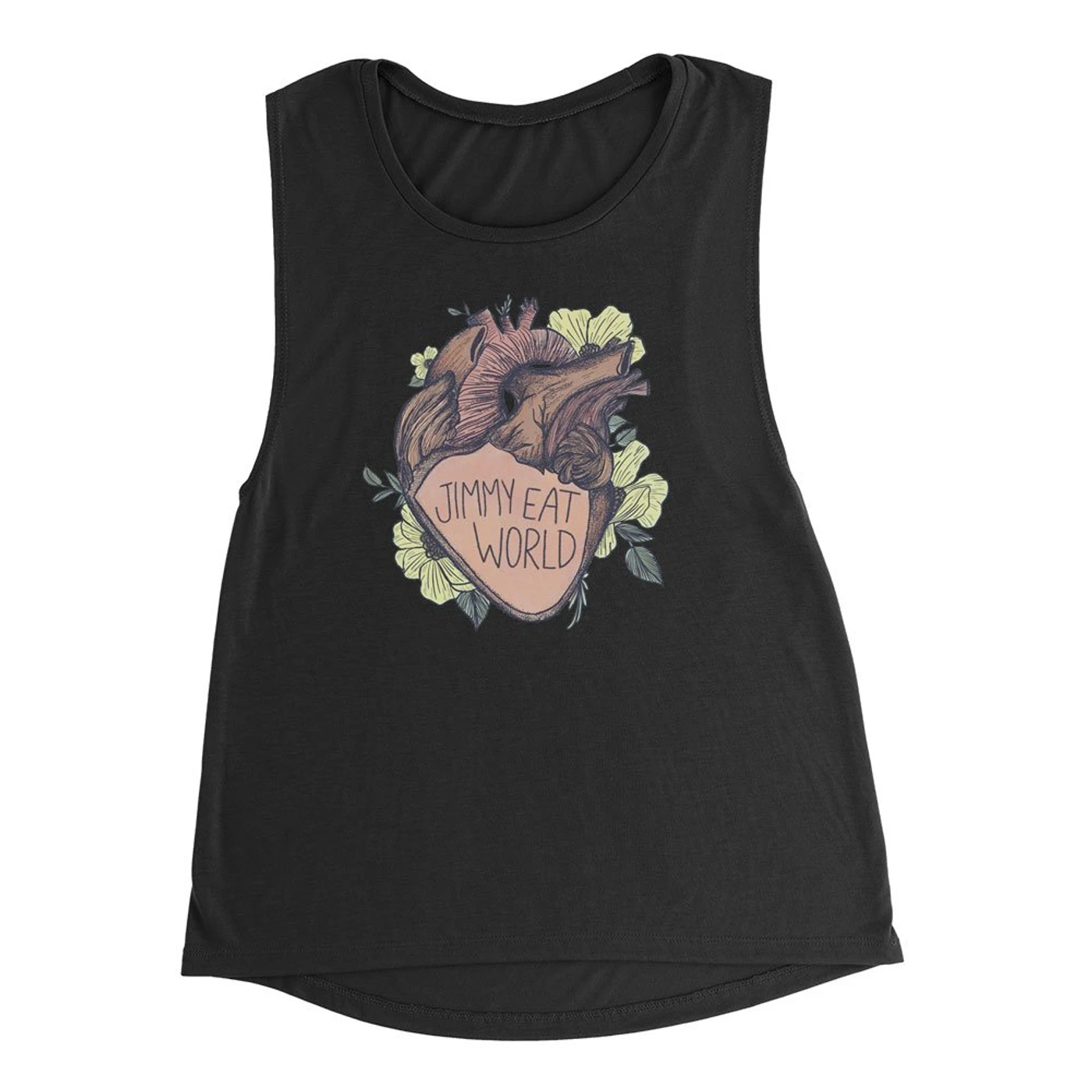 Jimmy Eat World Open Heart Womens Muscle Tank (Black)