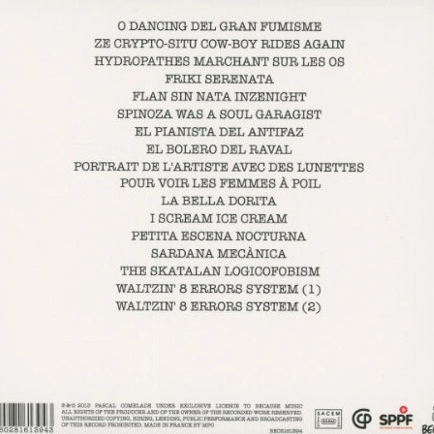 Pascal Comelade / El Pianista Del Antifaz - CD