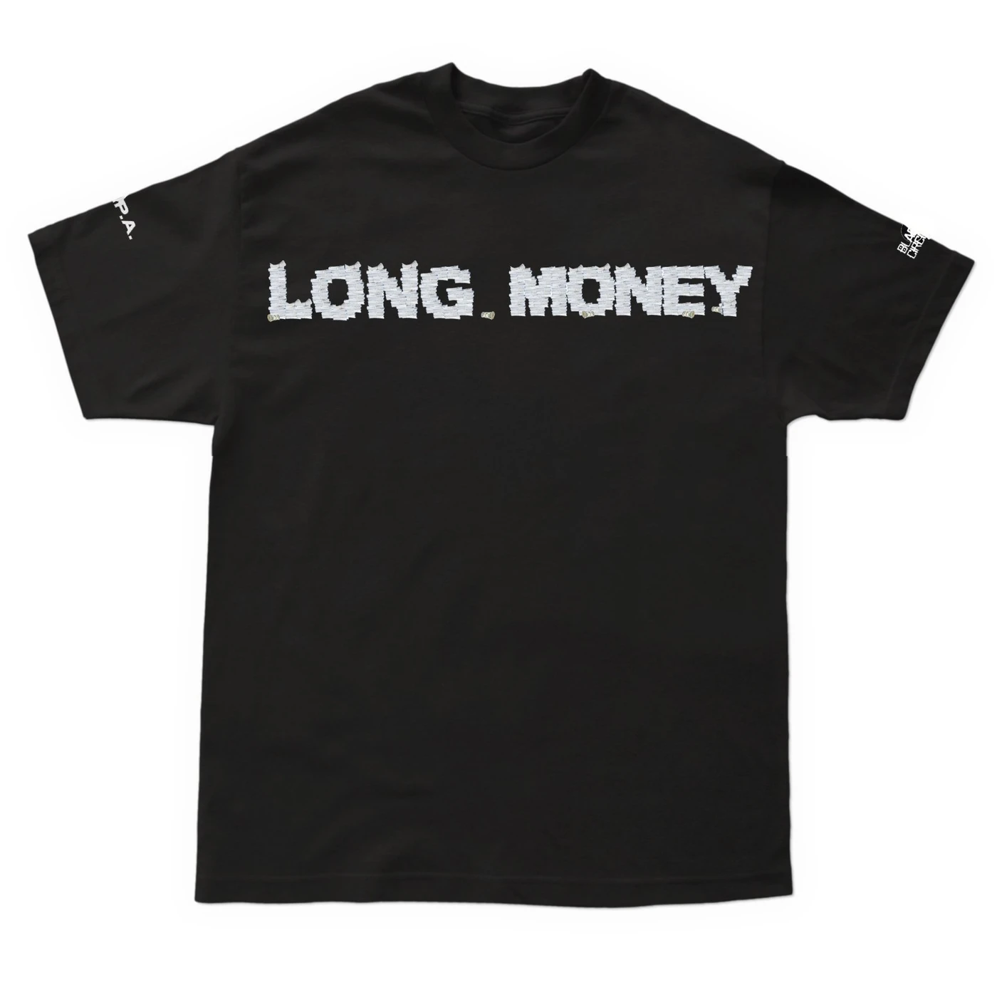 Money Man Long Money- Black Logo T Shirt