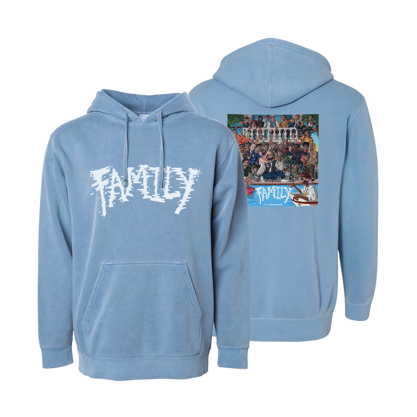 Djscheme DJ Scheme - Blue FAMILY Album Hoodie