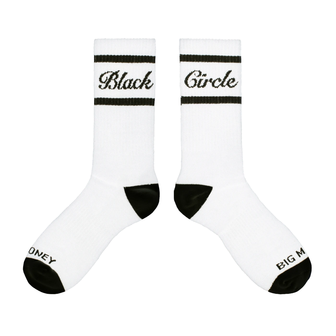Money Man Black Circle Athletic Socks (White)