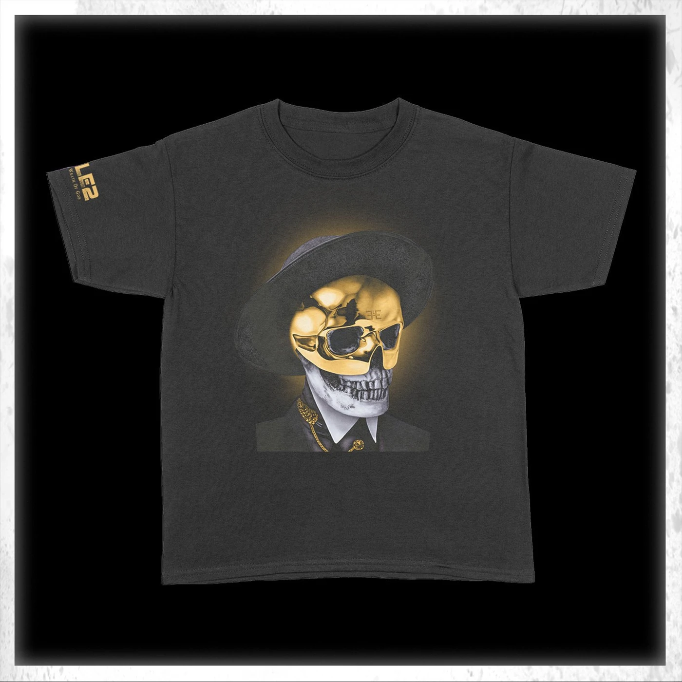 Busta Rhymes Gold Skull - Black T-Shirt