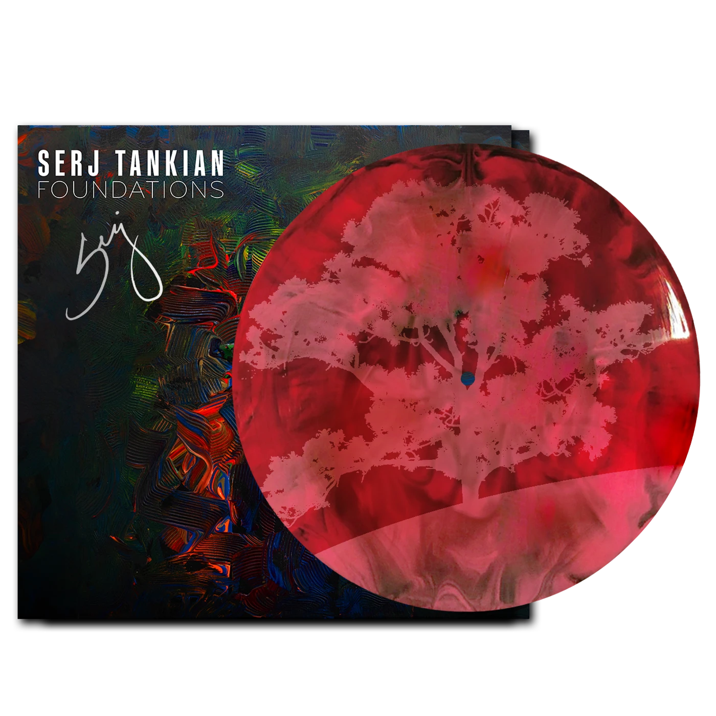 Serj Tankian Foundations EP - Red & Black Starburst w/Etching - Autographed Limited Edition