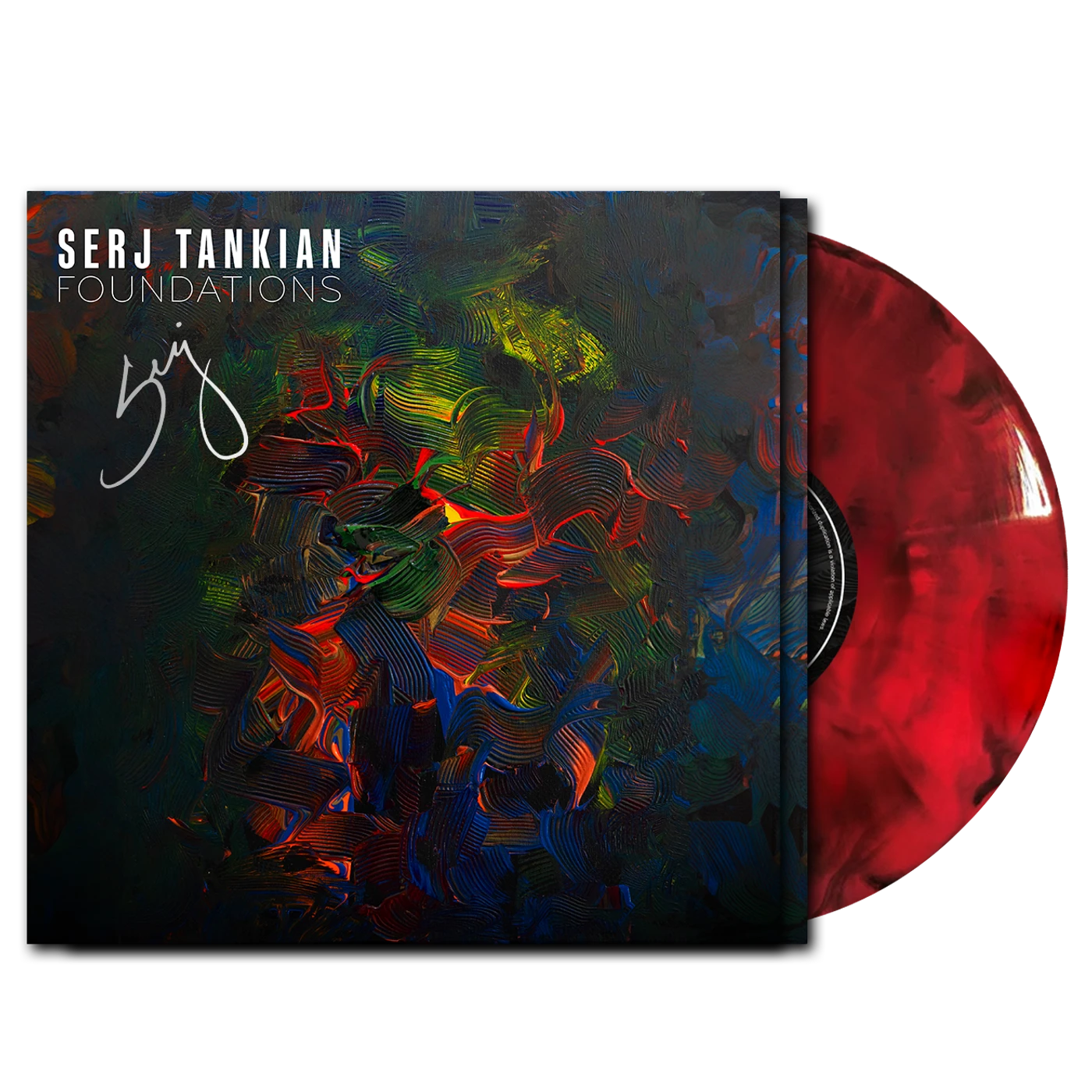 Serj Tankian Foundations EP - Red & Black Starburst w/Etching - Autographed Limited Edition