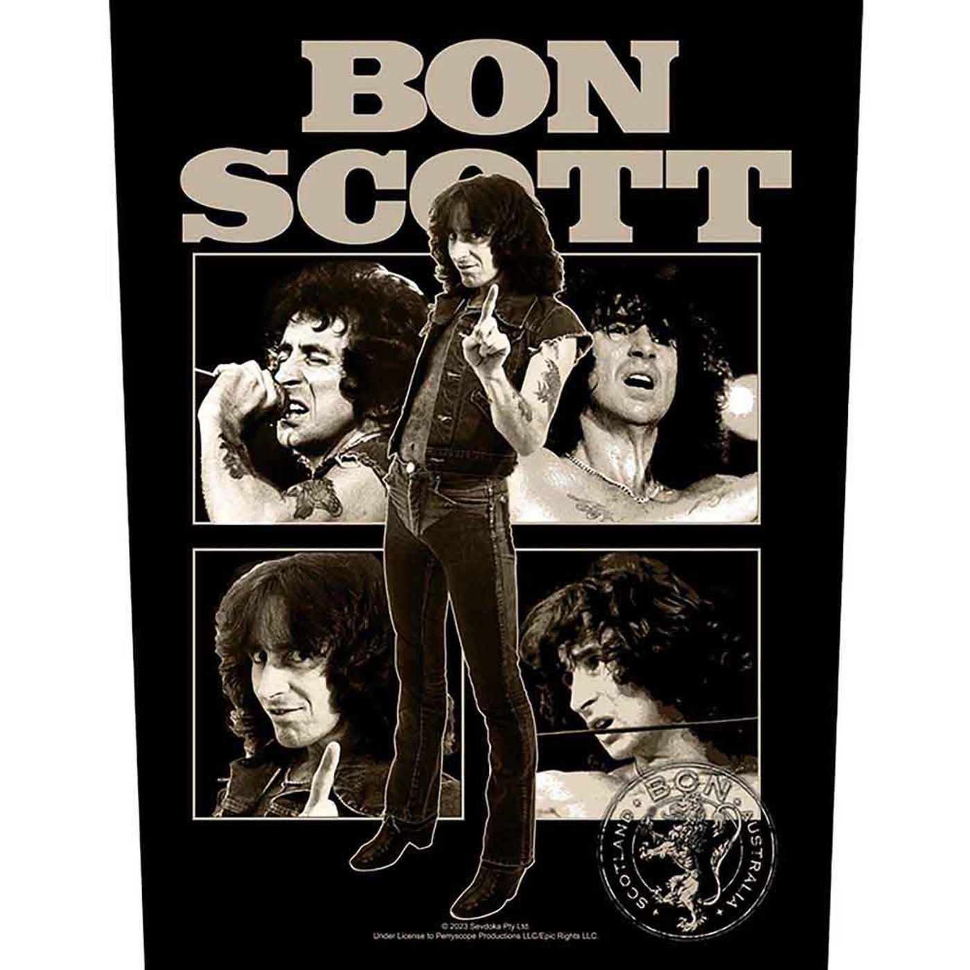 Bon Scott Patches - Woven Sew On - Collage