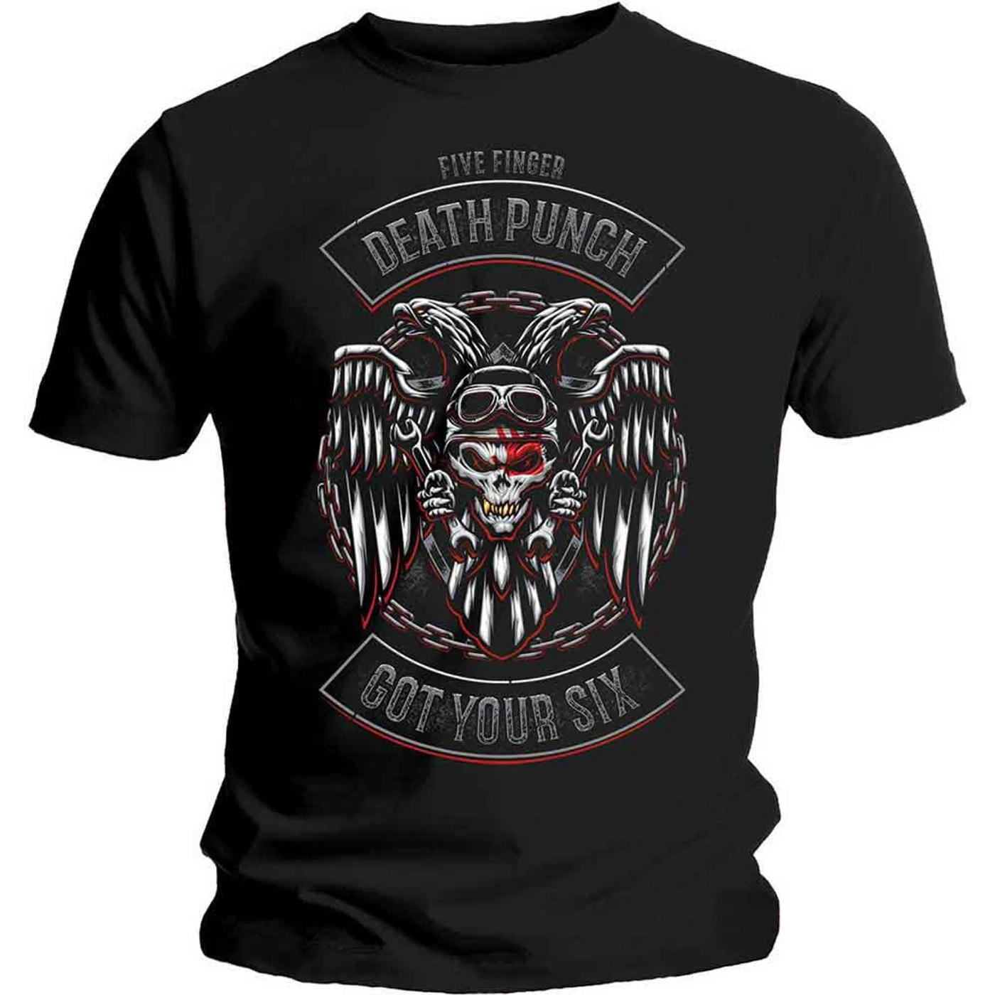 Five Finger Death Punch T Shirt - Biker Badge