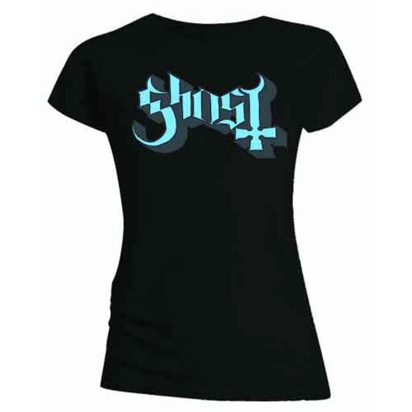 Ghost Woman's T Shirt - Blue/Grey Keyline Logo Skinny