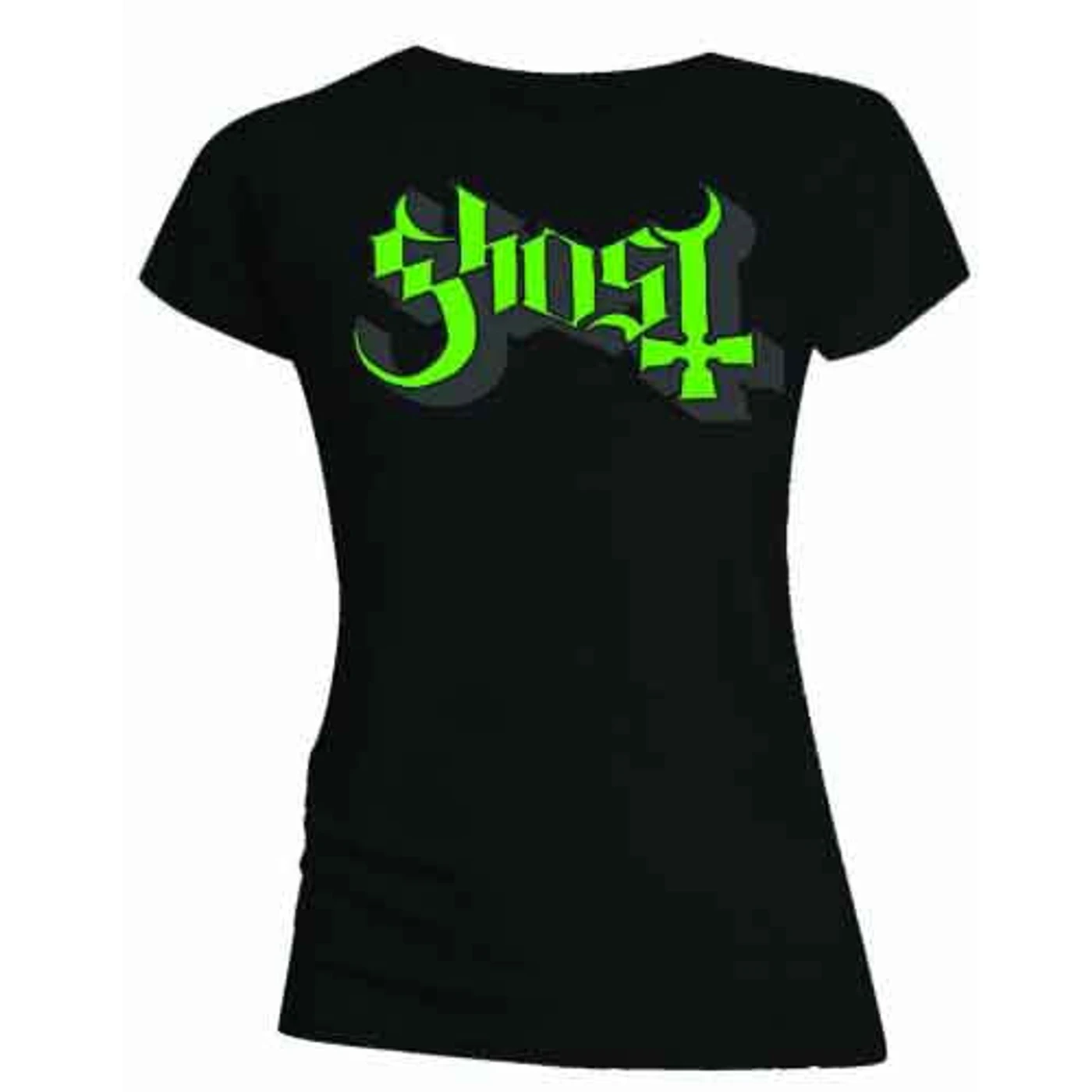 Ghost Woman's T Shirt - Green/Grey Keyline Logo Skinny