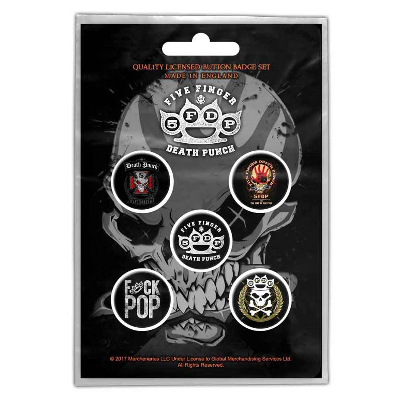 Five Finger Death Punch Plastic Pin Badge - FFDP