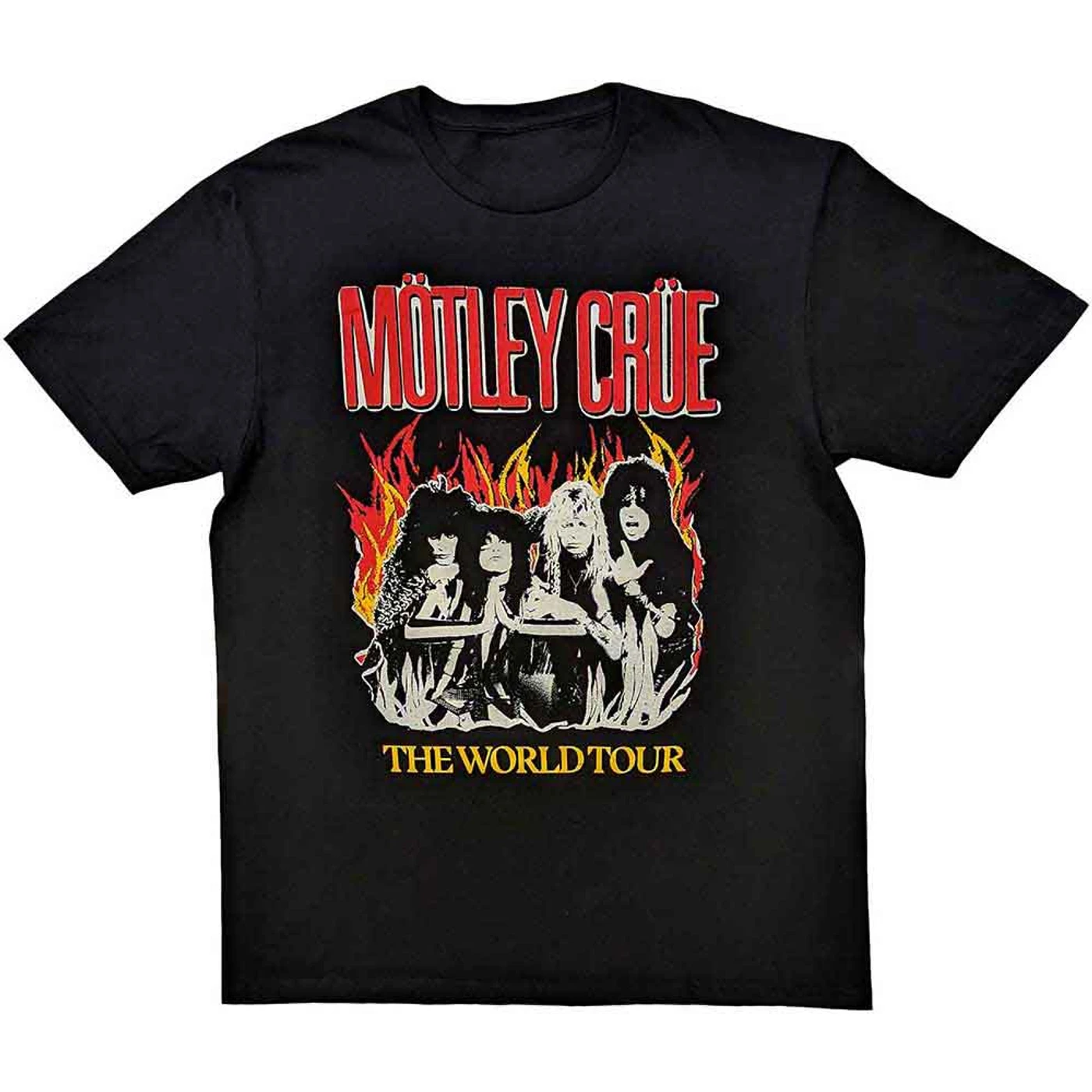Mötley Crüe T Shirt - Vintage World Tour Flames
