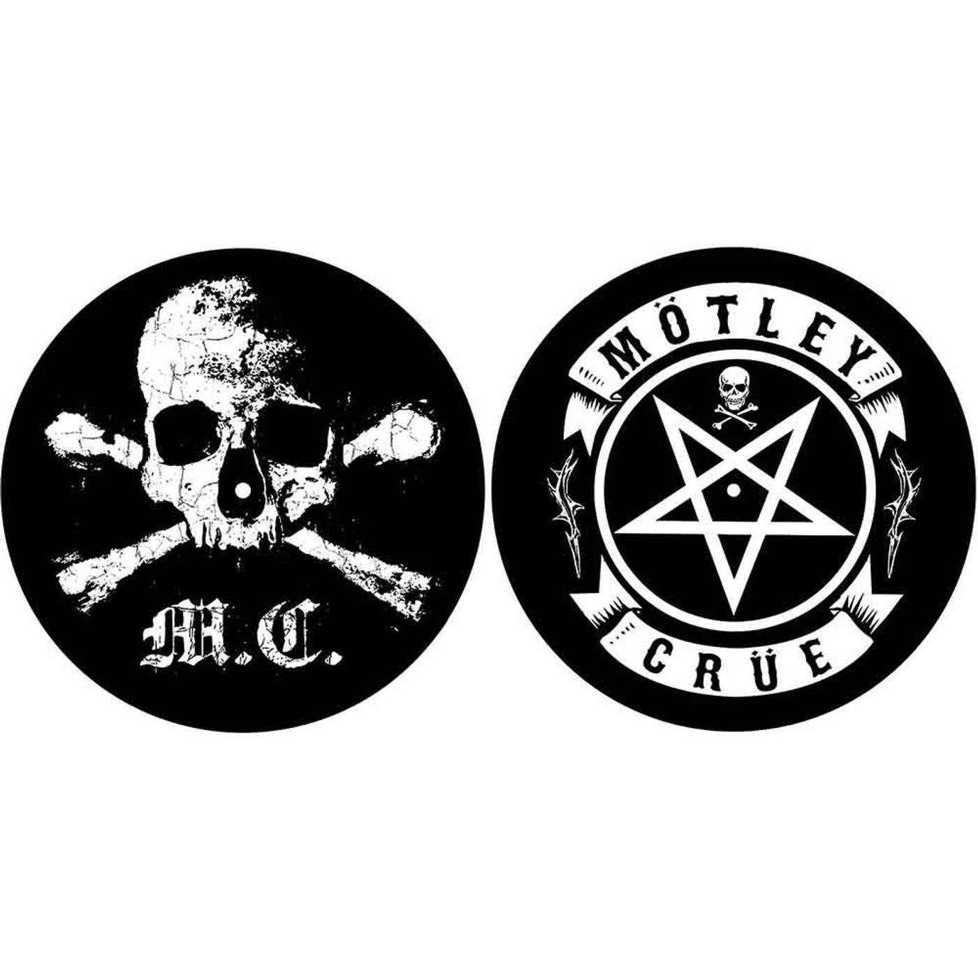 Mötley Crüe Slipmat - 2 Pack - Skull / Pentagram