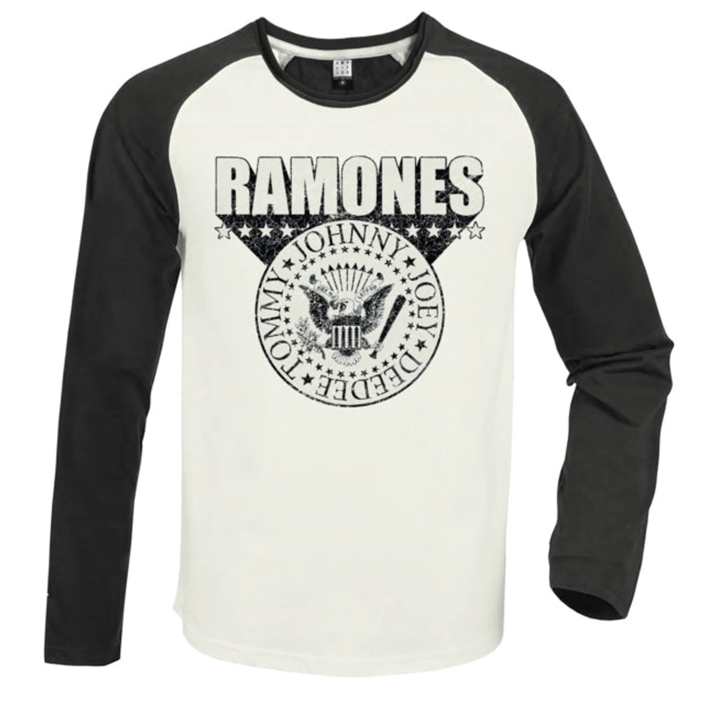Ramones Baseball Jersey - 3D Crest White / Charcoal Amplified Vintage