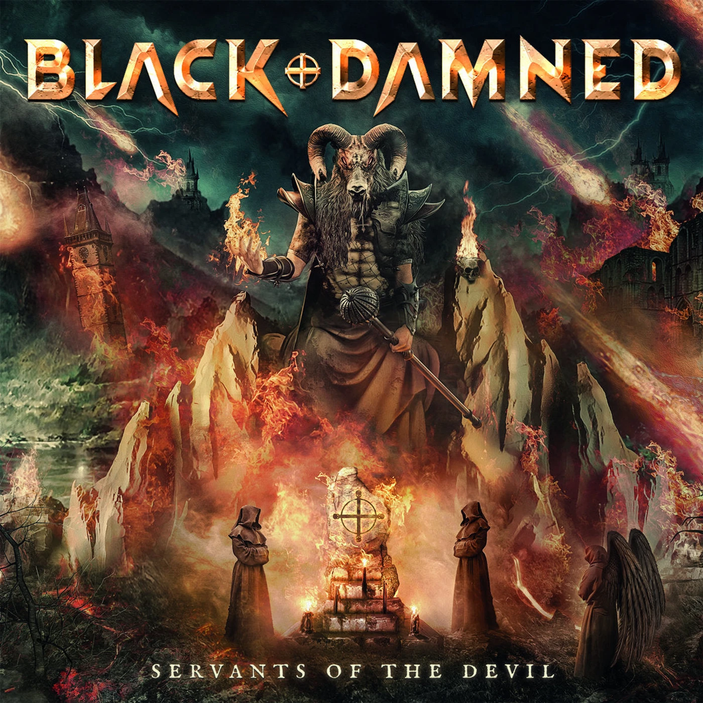 Black & Damned LP - Servants Of The Devil (Grey & Orange Vinyl)