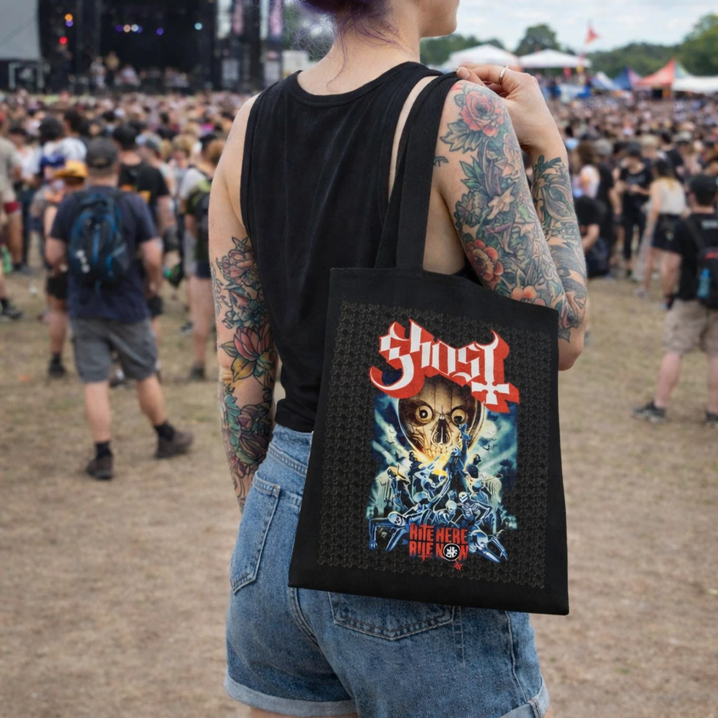 Rocksax Ghost Tote Bag - Rite Here, Rite Now