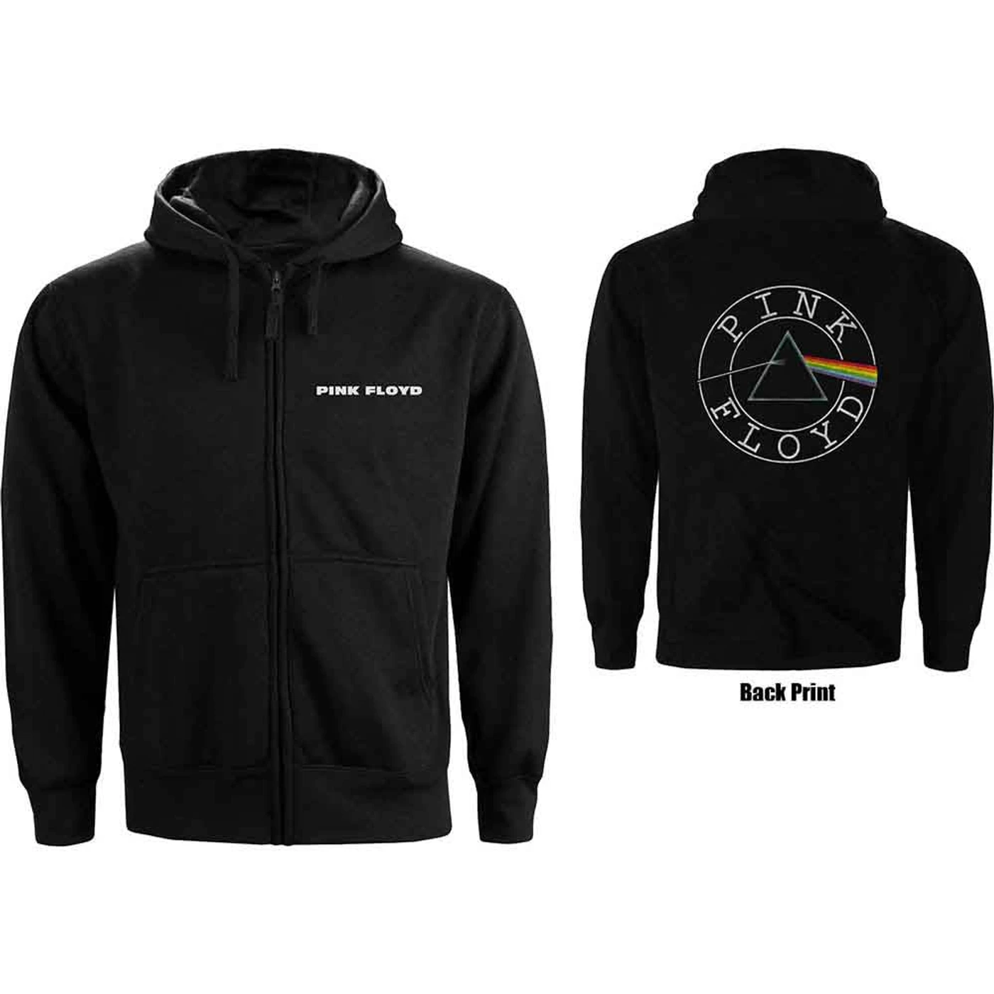 Pink Floyd Women's Zip Hoodie - Circle Logo Backprint