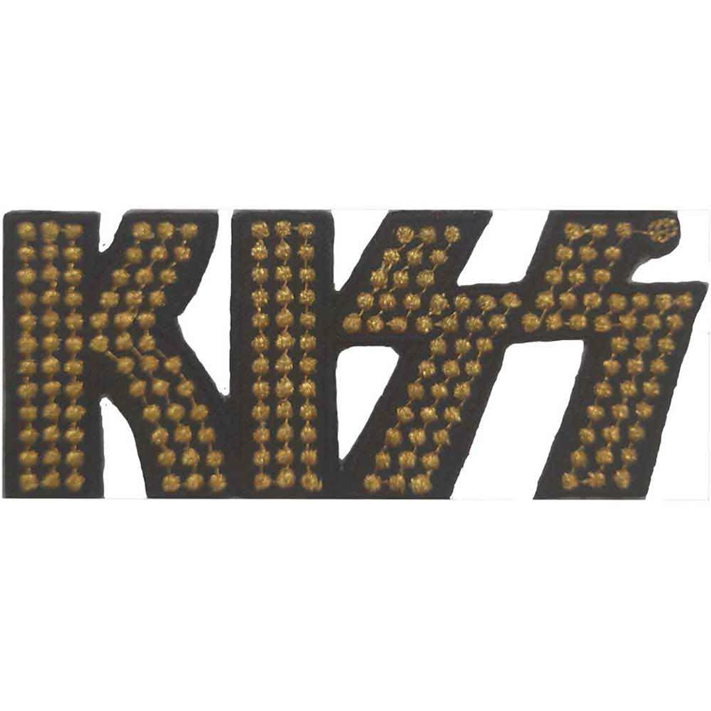 Kiss Patches Iron On - Gold Studded Logo