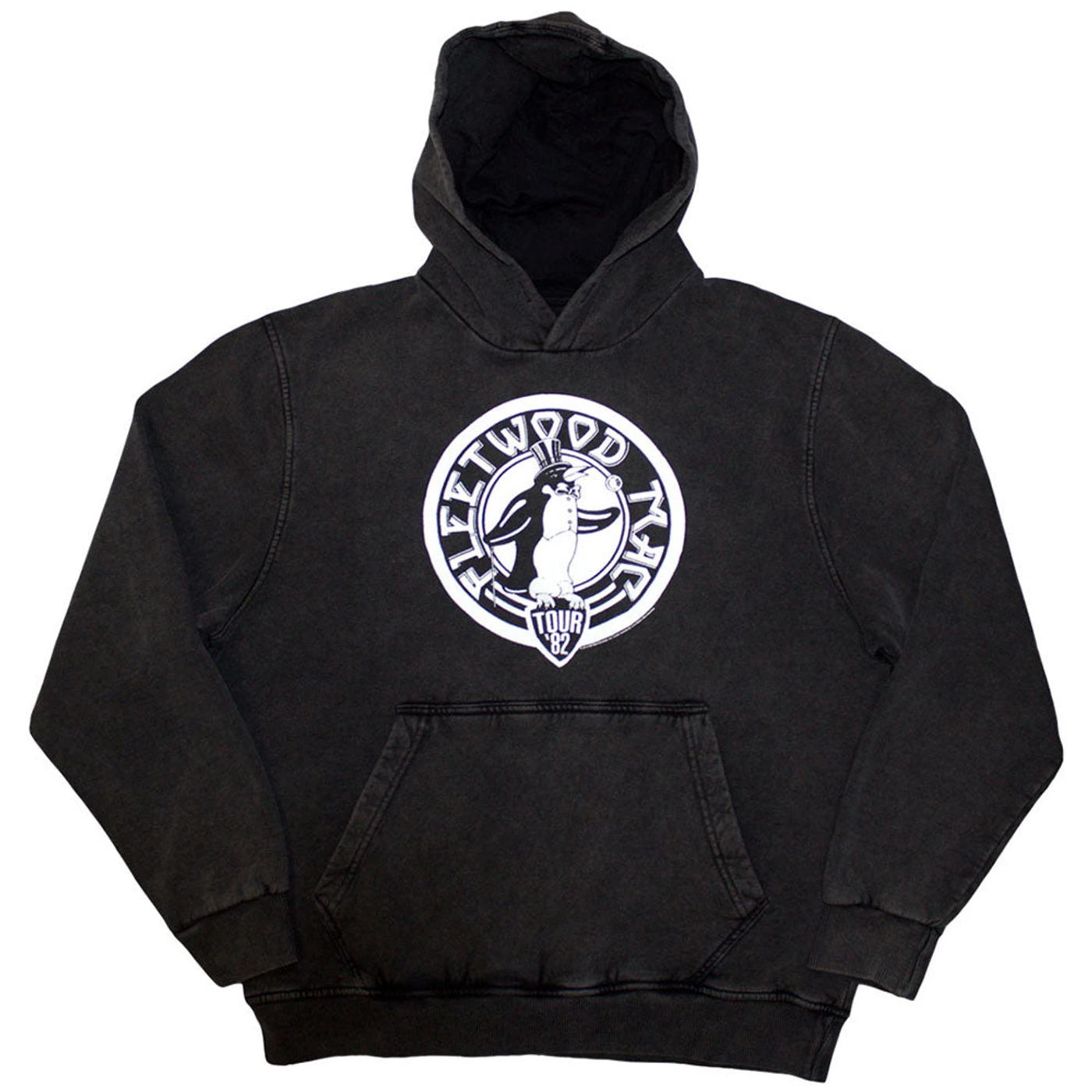 Fleetwood Mac Stone Wash Pullover Hoodie - Tour '82 Penguin Stone Wash