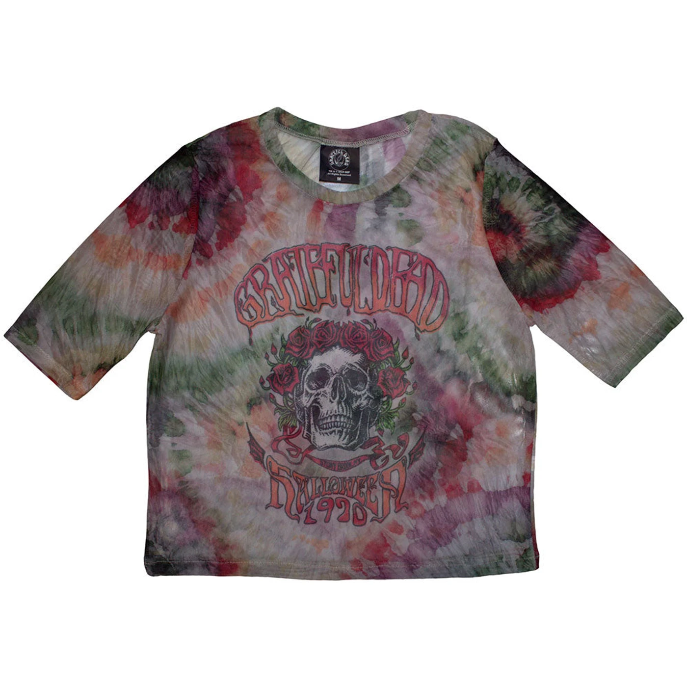 Grateful Dead Women's Mesh Short Sleeve Crop Top - Stony Brook Bertha