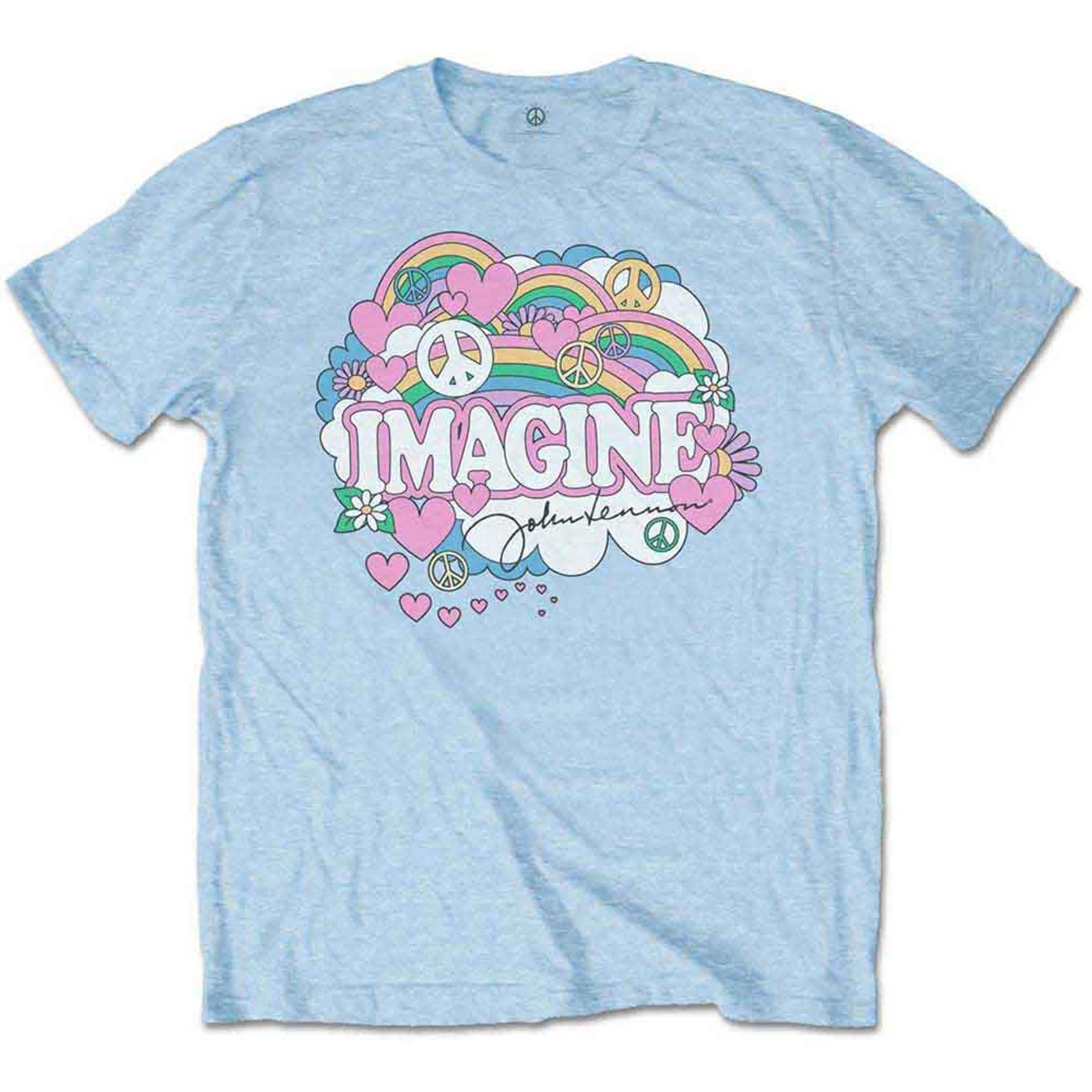 John Lennon T Shirt - Rainbows, Love & Peace
