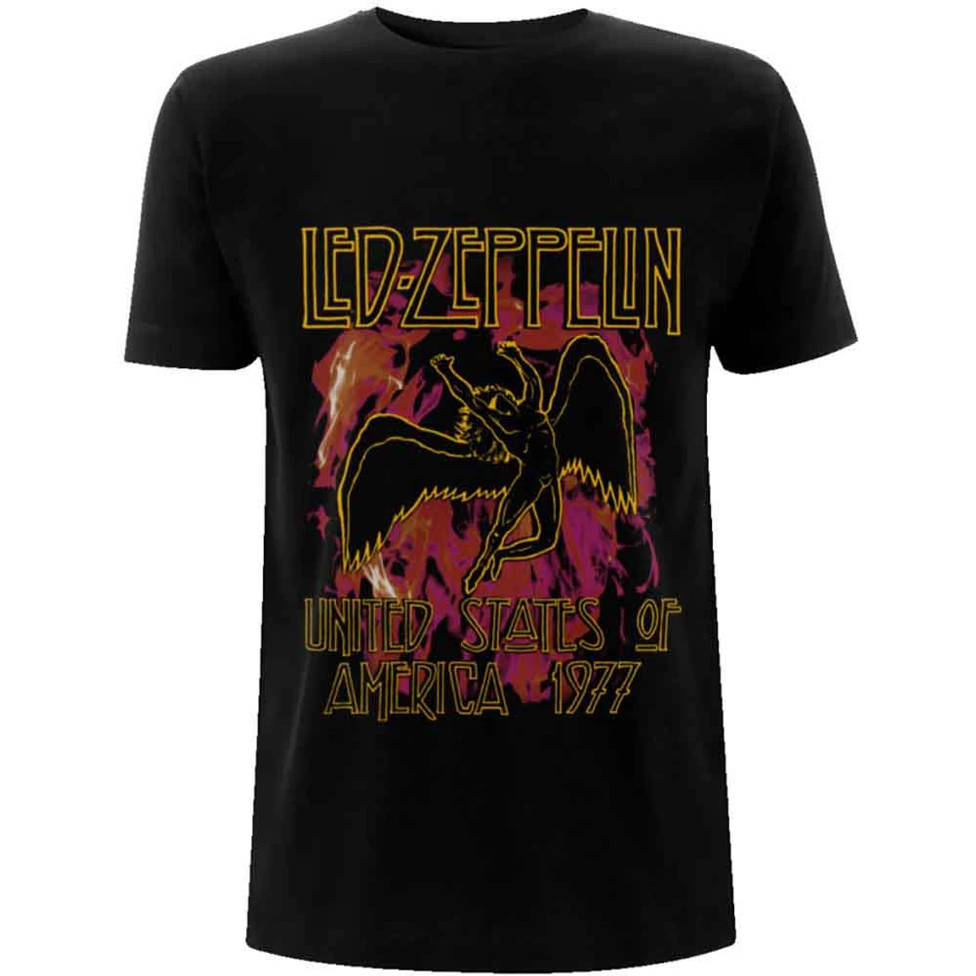 Led Zeppelin T Shirt - Black Flames