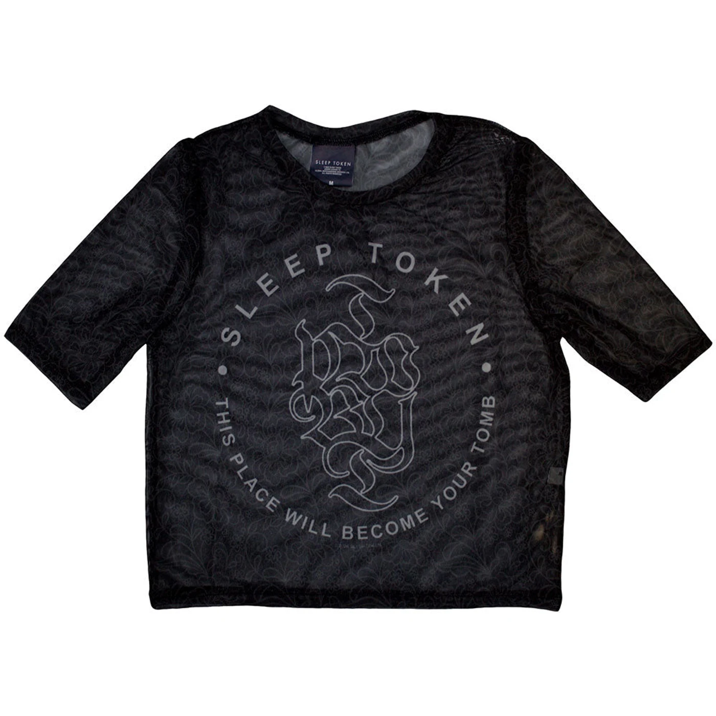 Sleep Token Women's Mesh Short Sleeve Crop Top - Tomb