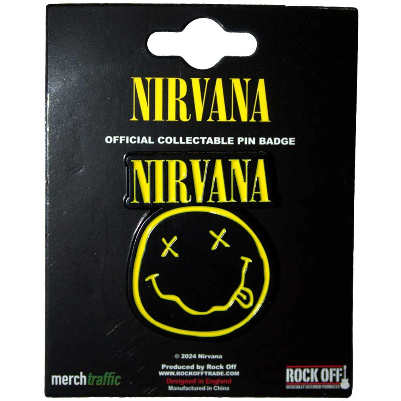 Nirvana Pin - Badge - Logo & Happy Face Cut-Out