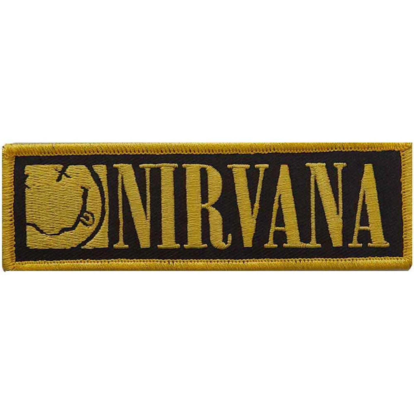 Nirvana Patches - Iron On - Logo & Happy Face Bordered Small