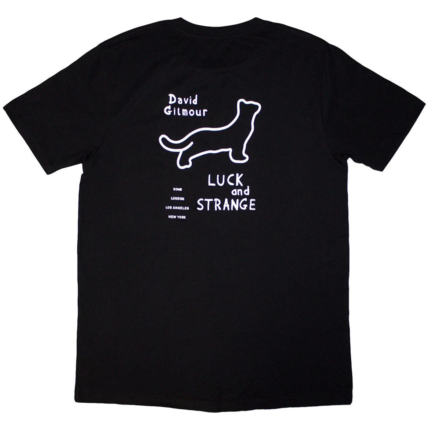 David Gilmour T Shirt - Luck & Strange Black Cat Strat