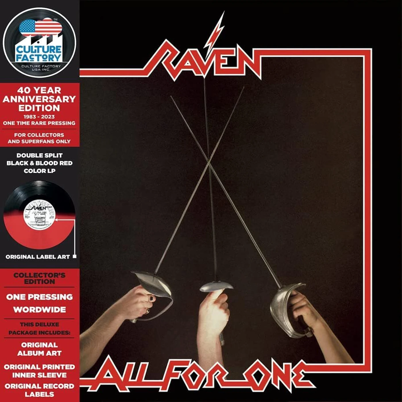 Raven LP - All For One (Half/Half Black/Red Vinyl)