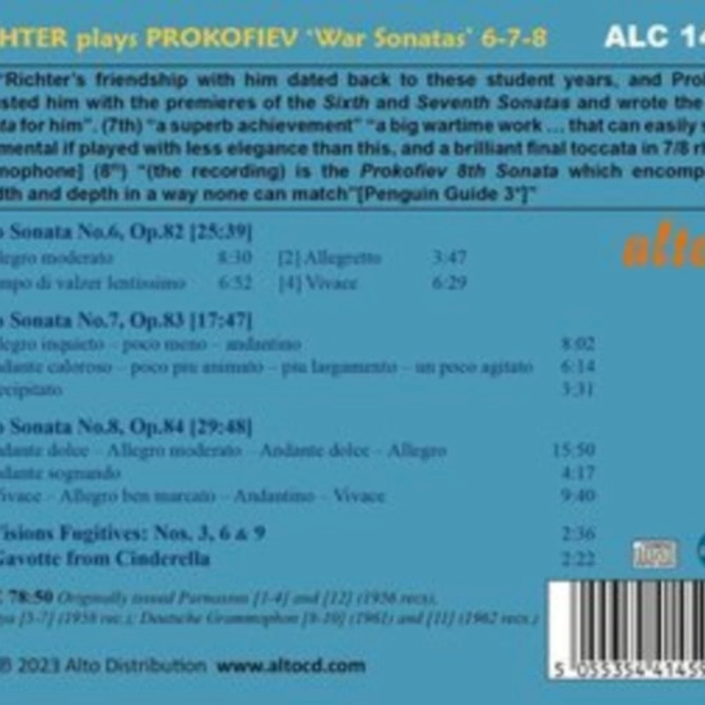 Sviatoslav Richter CD - Richter Plays Prokofiev War Sonatas Nos. 6-7-8