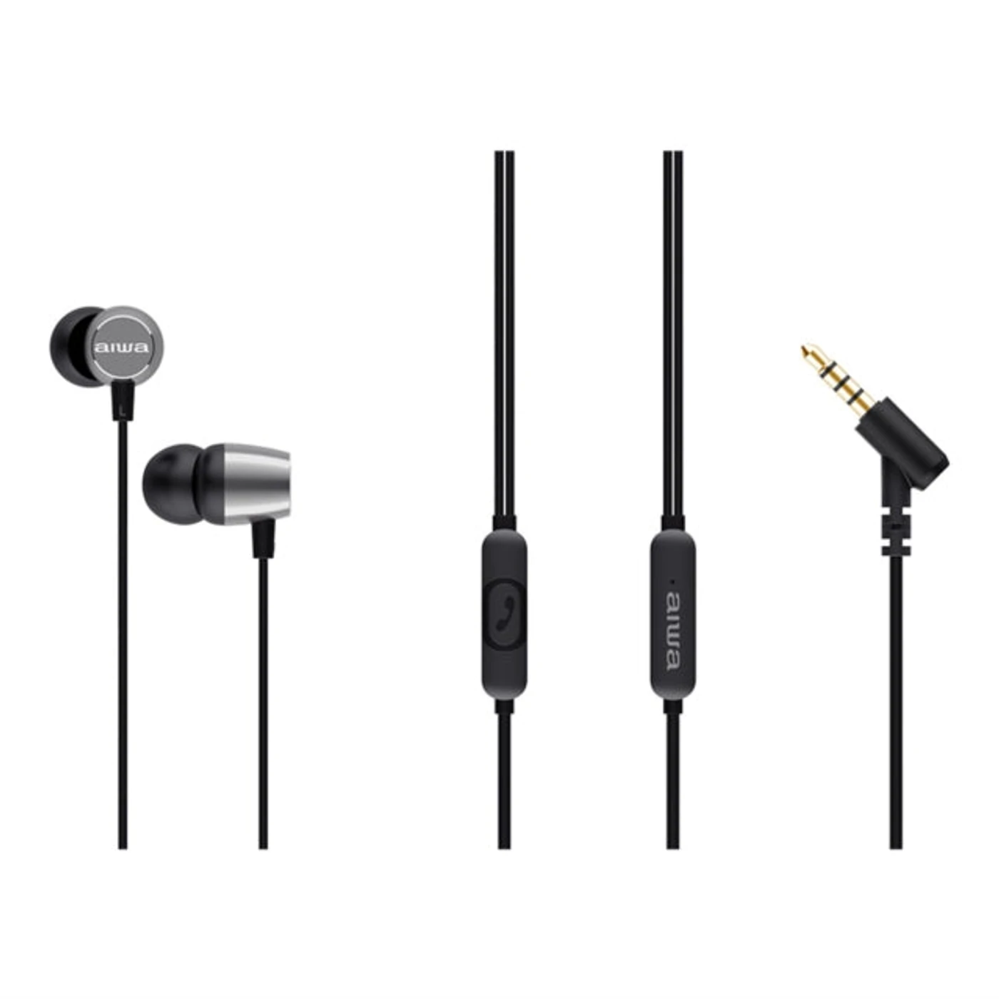 Aiwa Headphones - Aiwa Estm-30Sl Ultra Compact Dynamic In-Earphone (Silver)