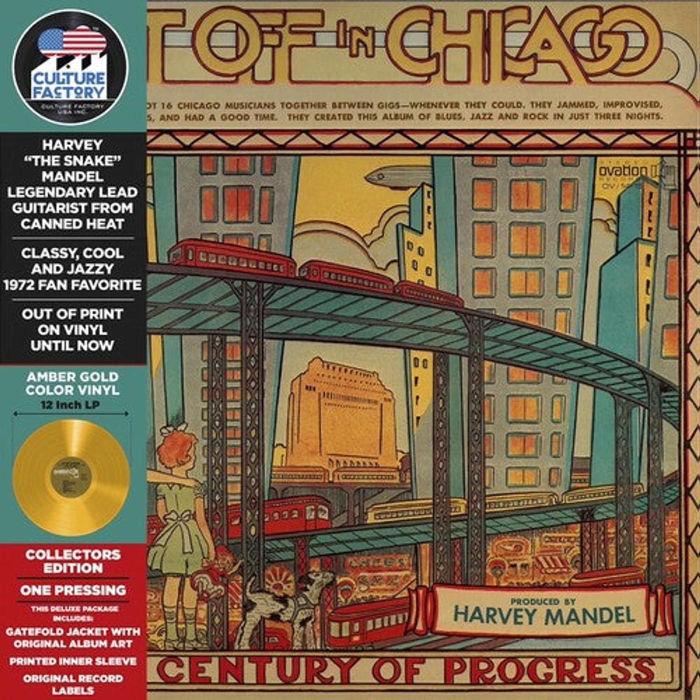 Harvey Mandel LP Vinyl - Get Off In Chicago - Yellow/Gold (Colv) (Gate)