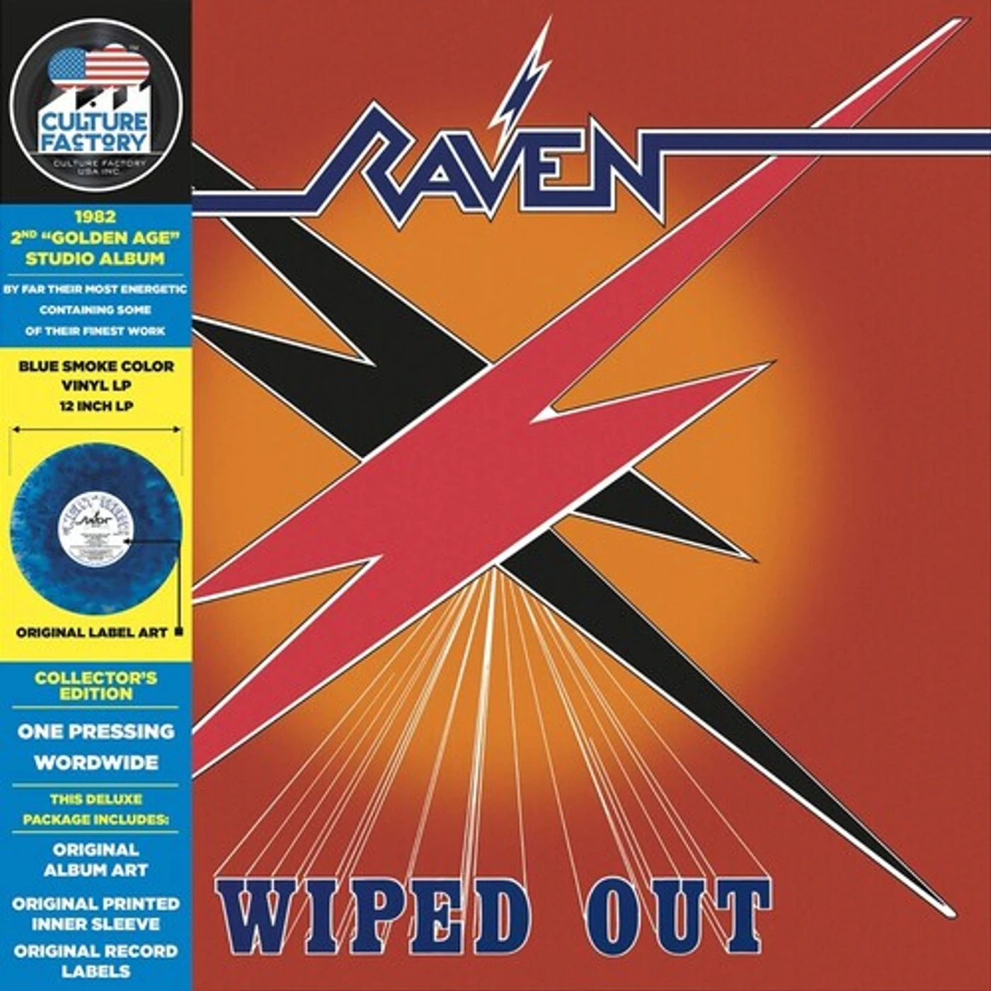 Raven LP Vinyl - Wiped Out - Orange & Blue Smoke (Blue) (Coloured Vinyl)