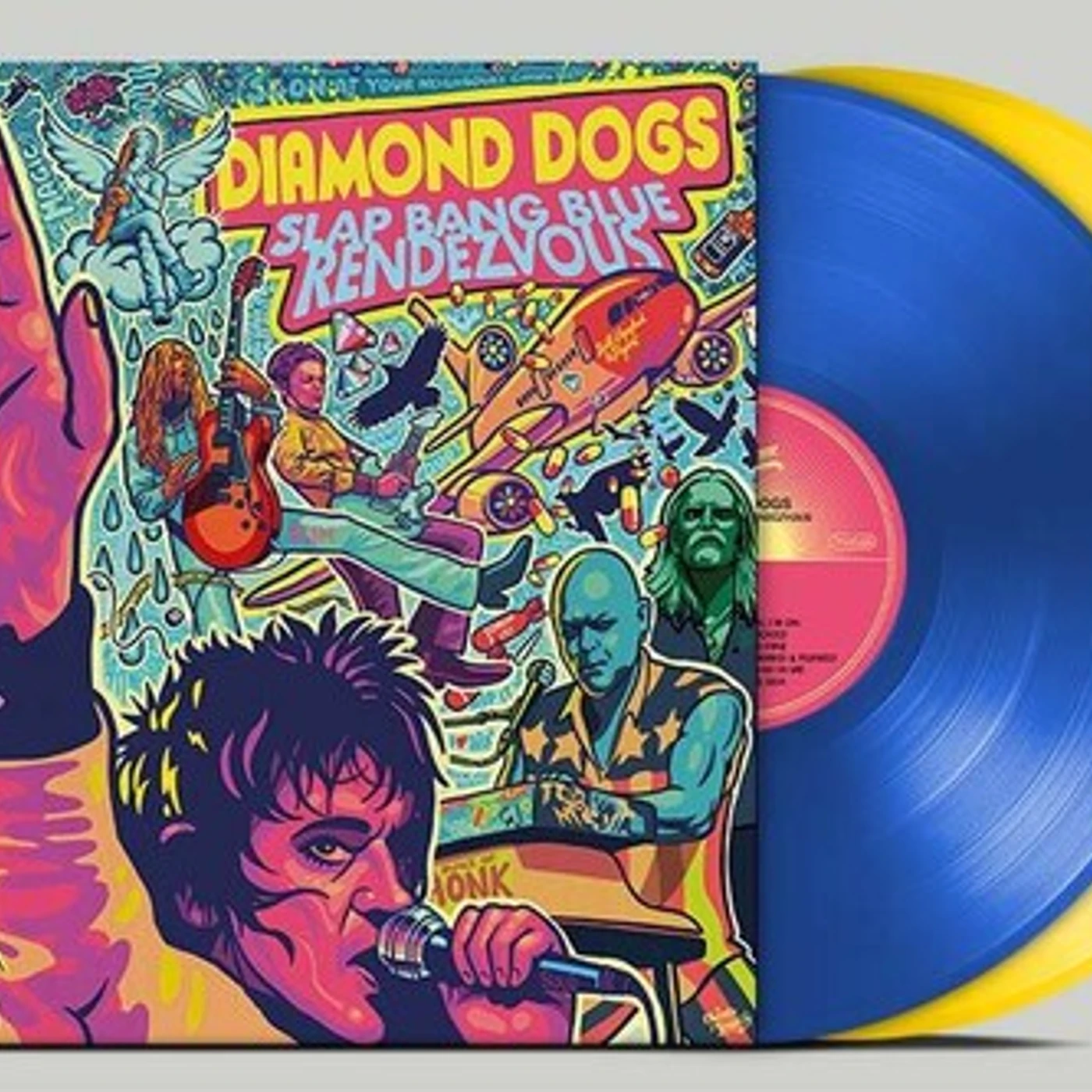 Diamond Dogs LP Vinyl - Slap Bang Blue Rendezvous - Blue Yellow (Blue)