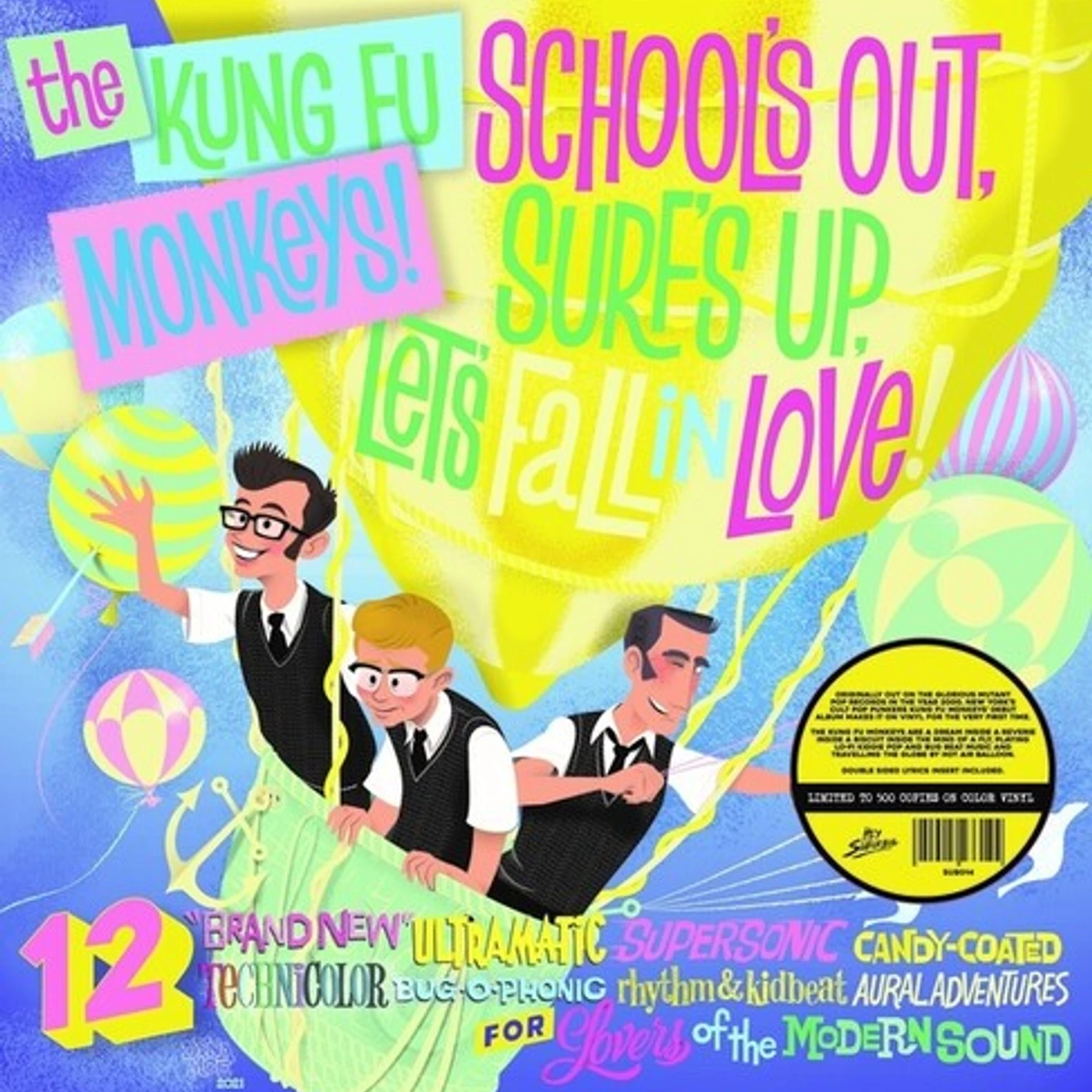 The Kung Fu Monkeys LP Vinyl - School'S Out Surf'S Up Let'S Fall In Love