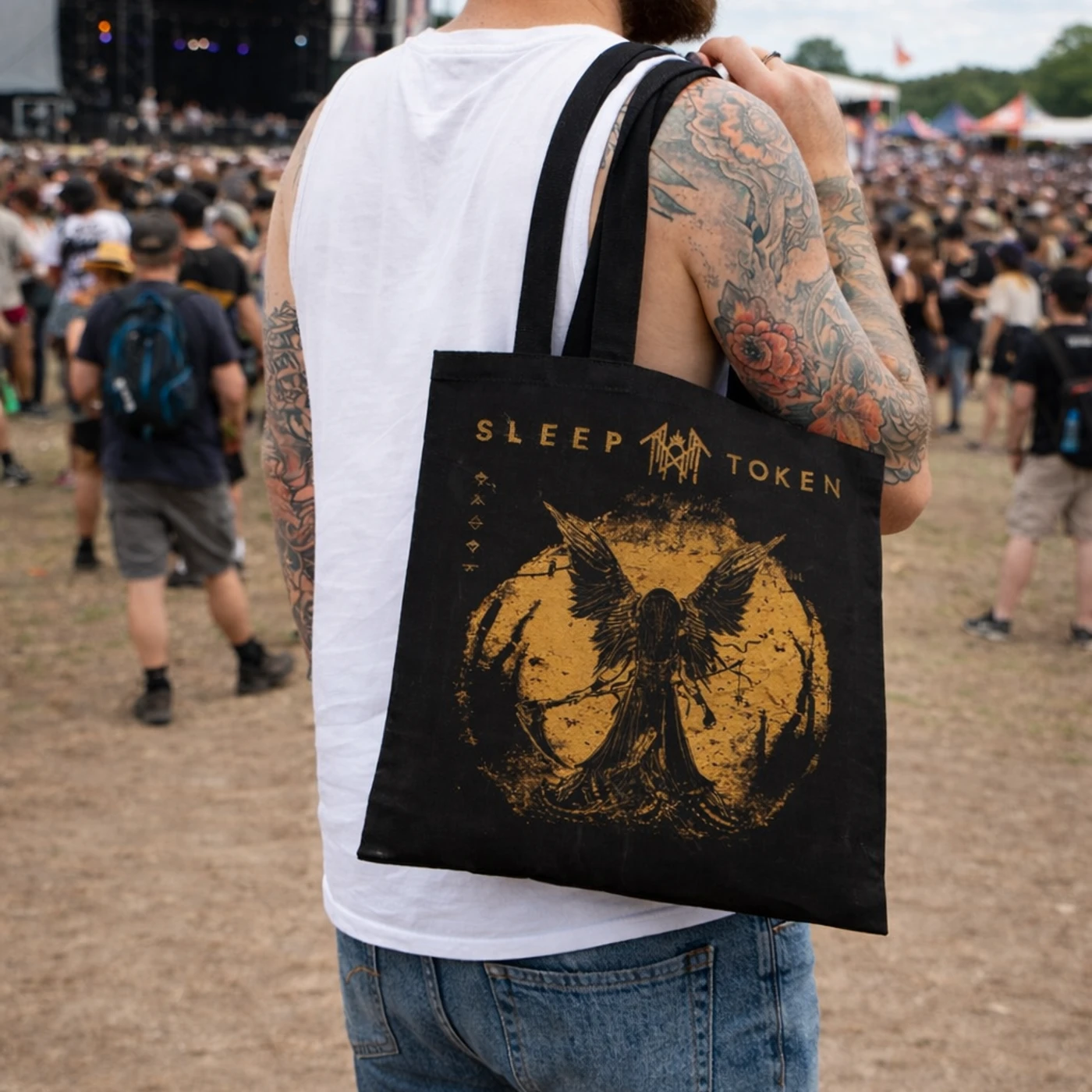 Rocksax Sleep Token Tote Bag - TMBTE (Gold)