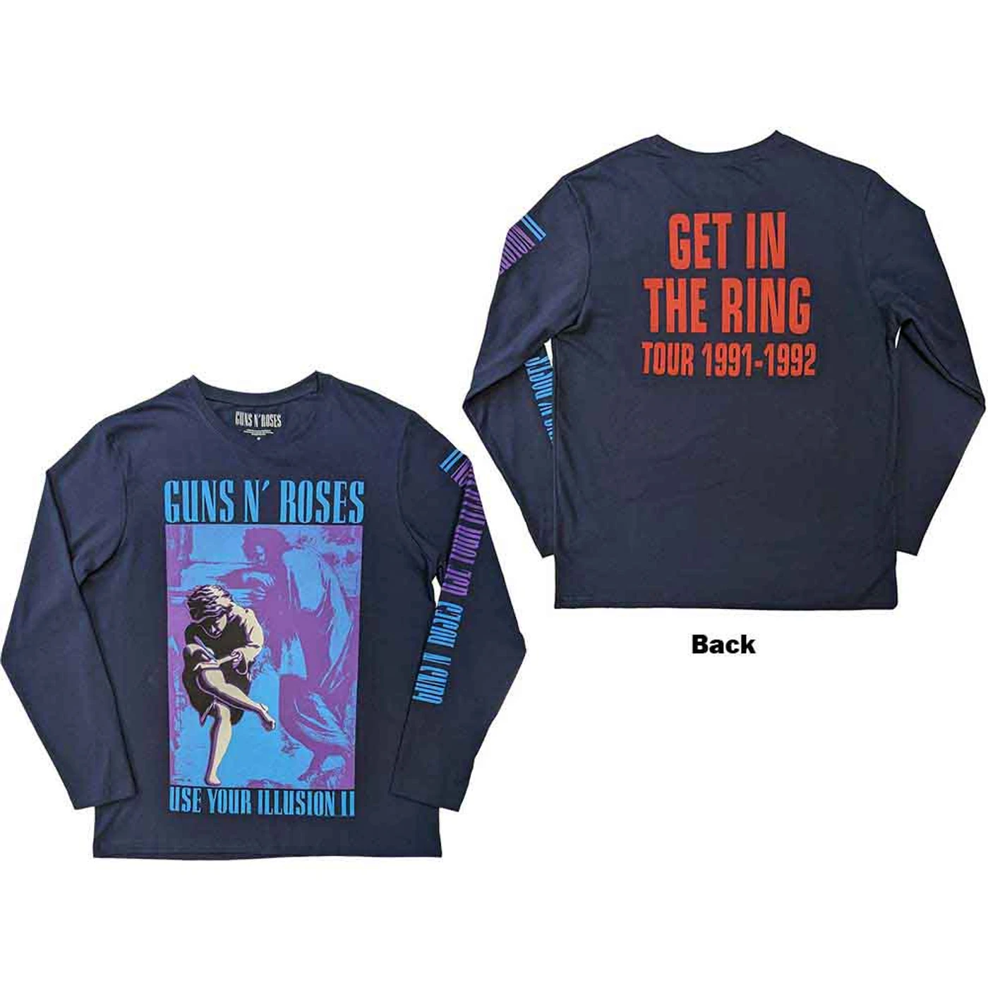 Guns N' Roses Long Sleeve T Shirt - Get In The Ring Tour '91-'92
