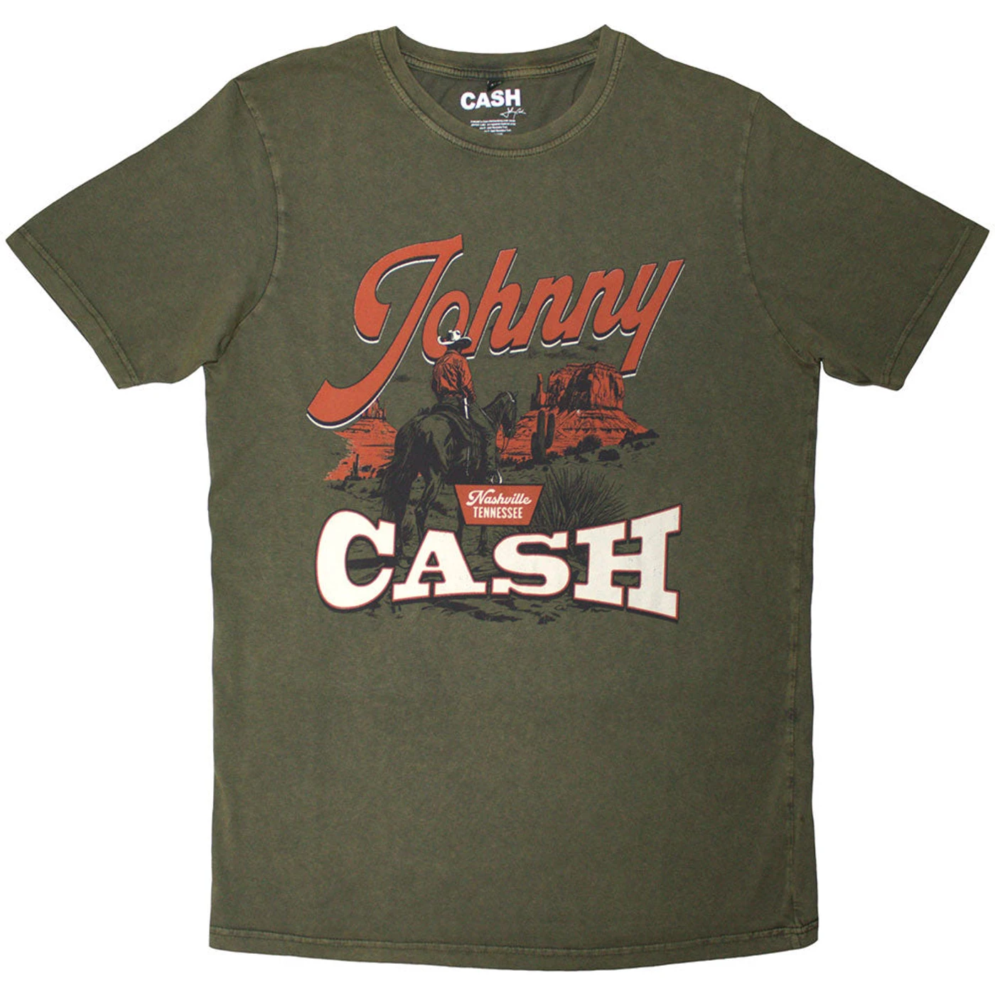 Johnny Cash T Shirt - Desert Cowboy Stone Wash