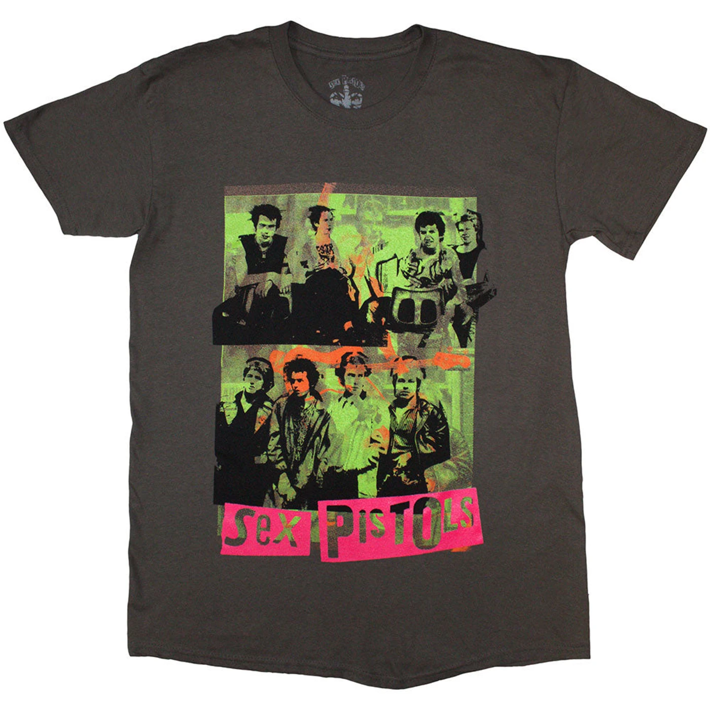 Sex Pistols T Shirt - Band Green Montage