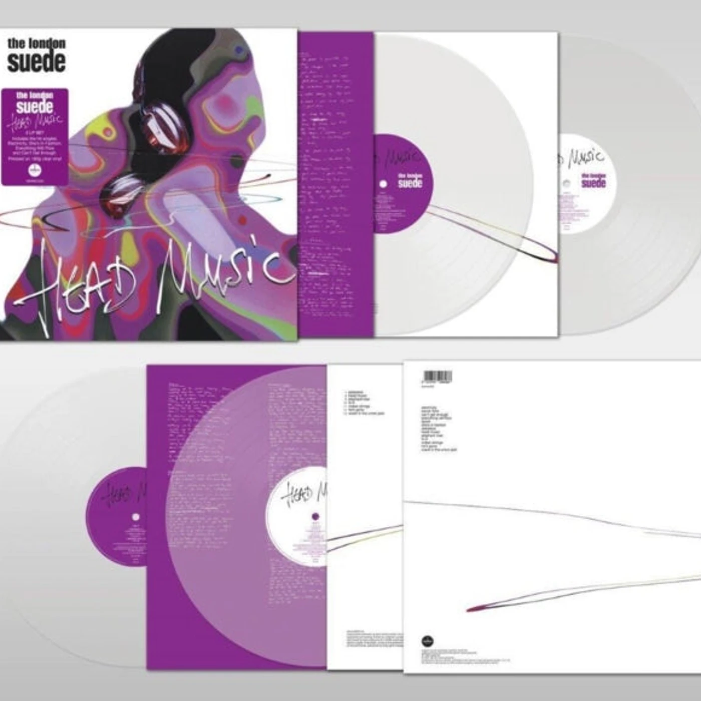 London Suede LP Vinyl Record - Head Music (Clear Vinyl)