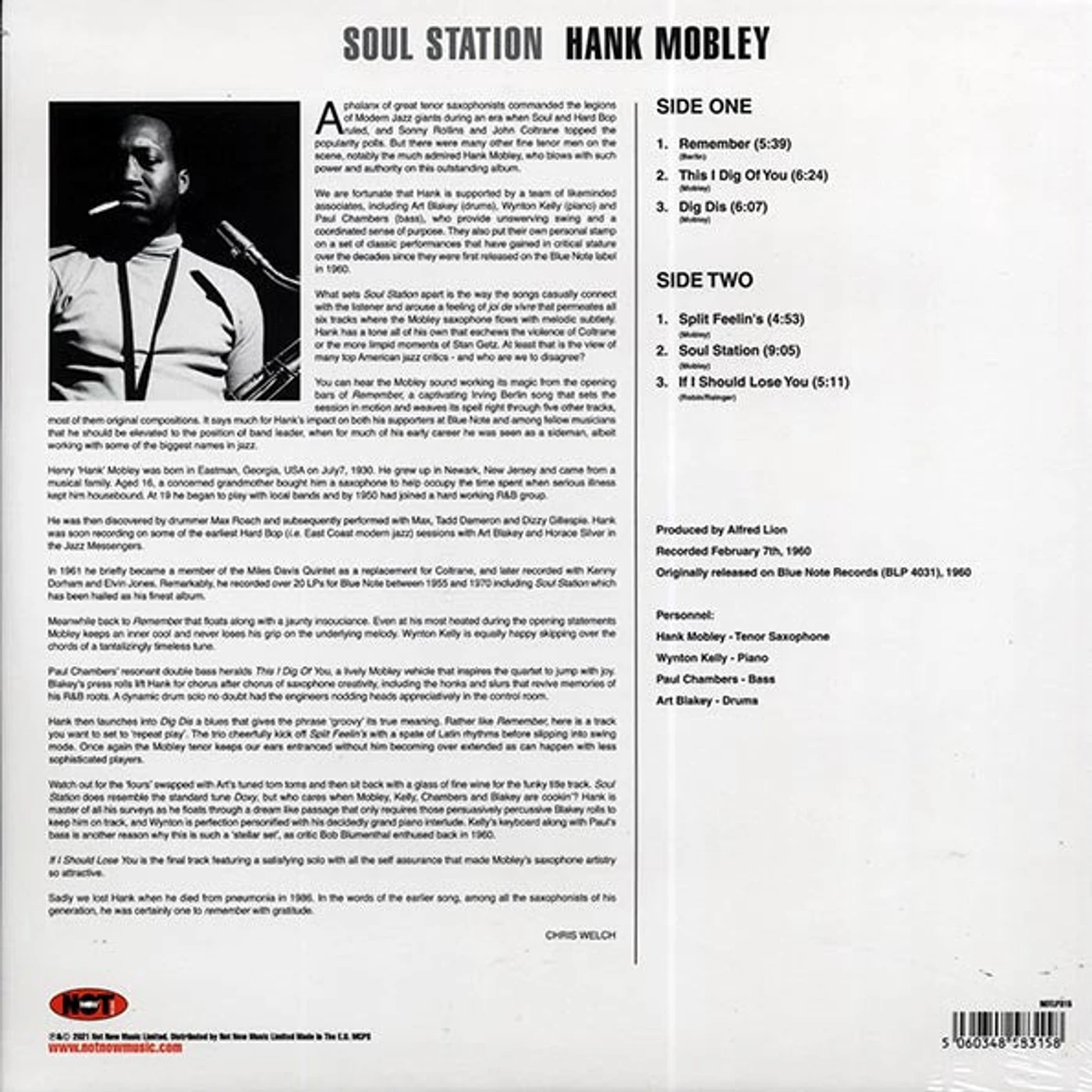 Hank Mobley  LP -  Soul Station (180g) (Vinyl)