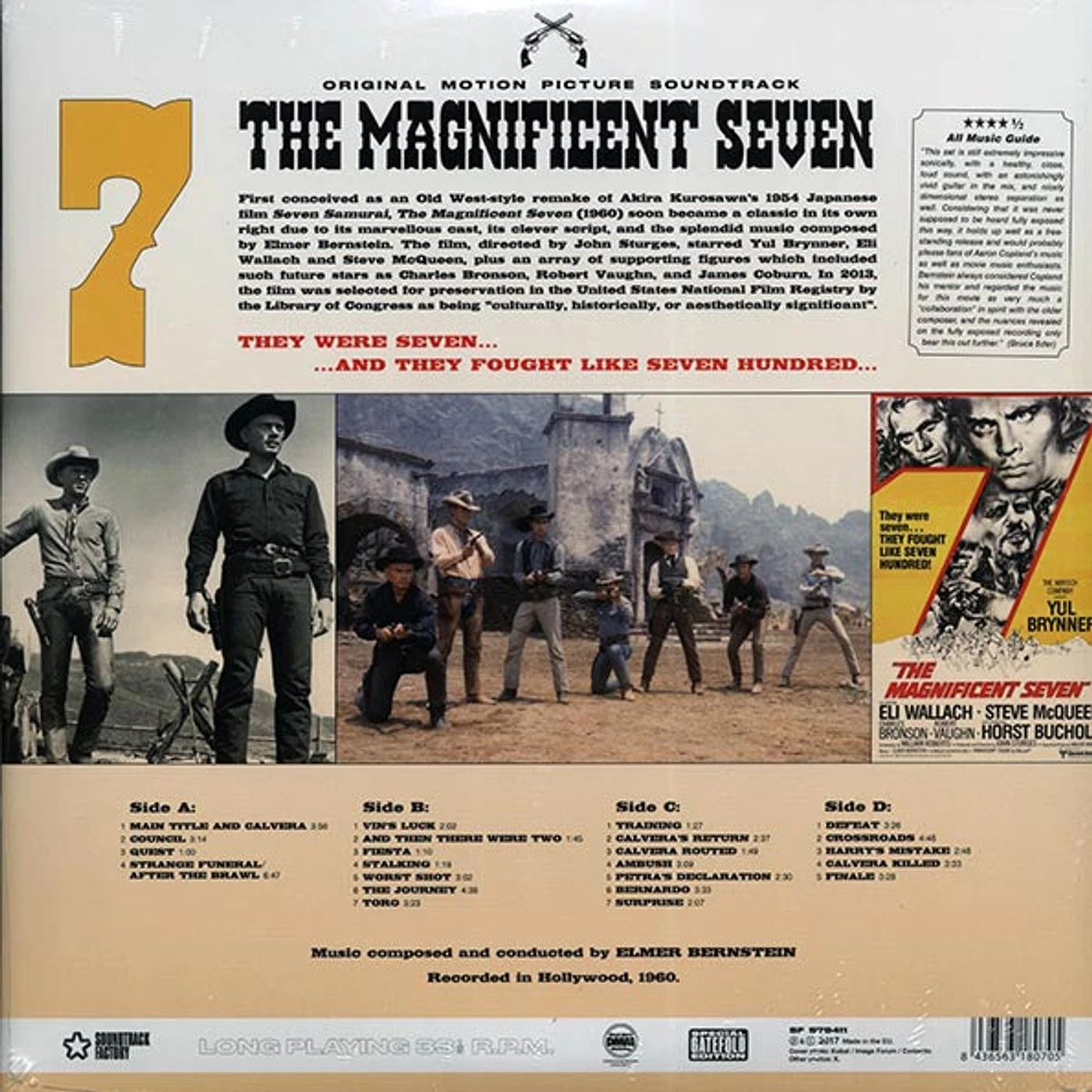 Elmer Bernstein  LP -  The Magnificent Seven: Original Motion Picture Soundtrack (22 tracks) (DMM) (ltd. ed.) (2xLP) (180g) (HighDef VV) (Vinyl)