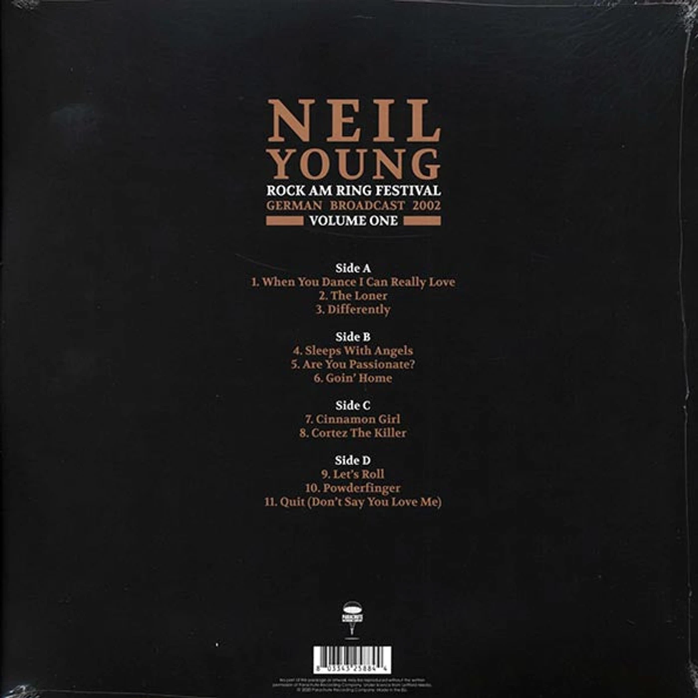 Neil Young  LP -  Rock Am Ring Festival Volume 1: German Broadcast 2002 (2xLP)