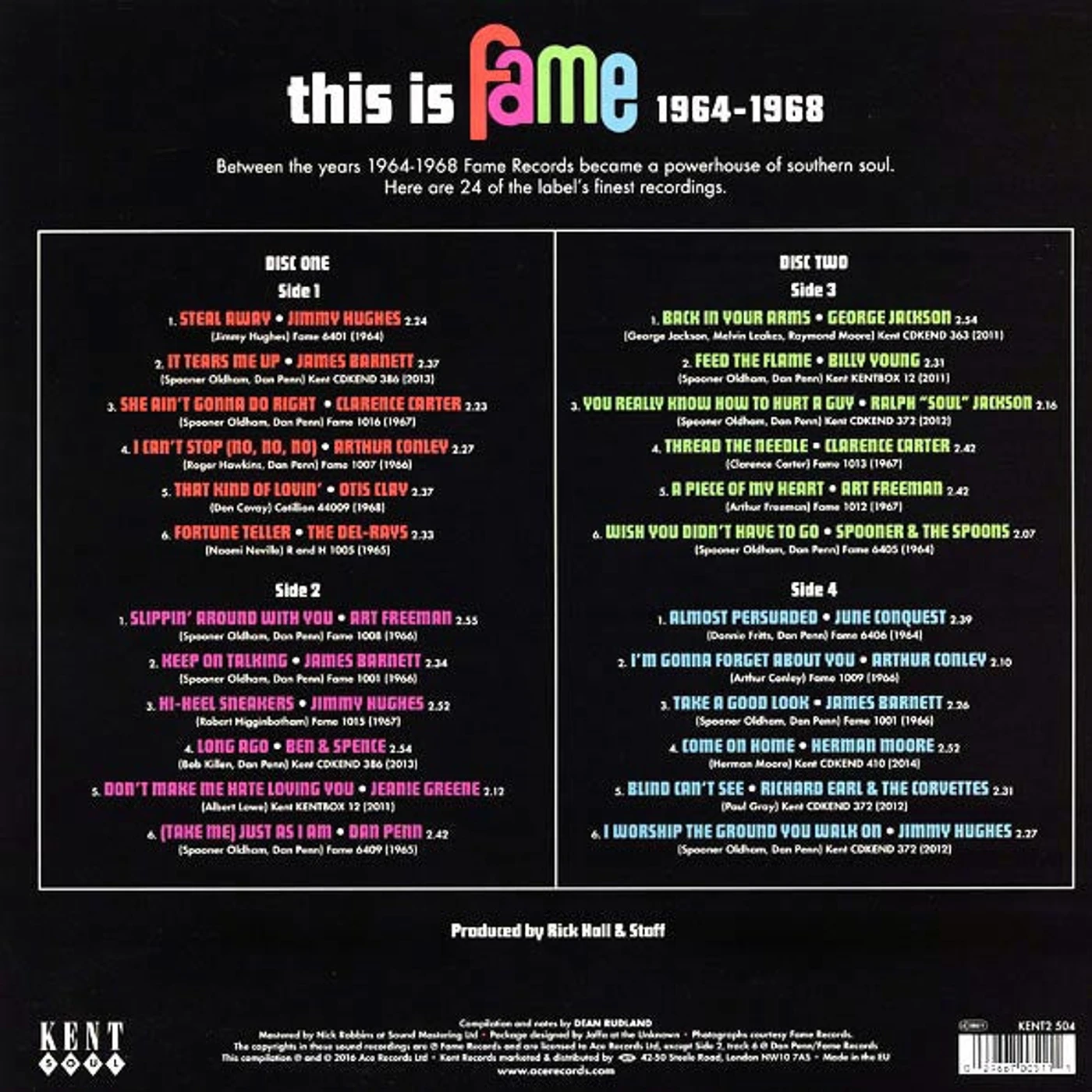 Dan Penn, Otis Clay, Jimmy Hughes, Claremce Carter, Etc.  LP -  This Is Fame 19641968 (2xLP) (Vinyl)